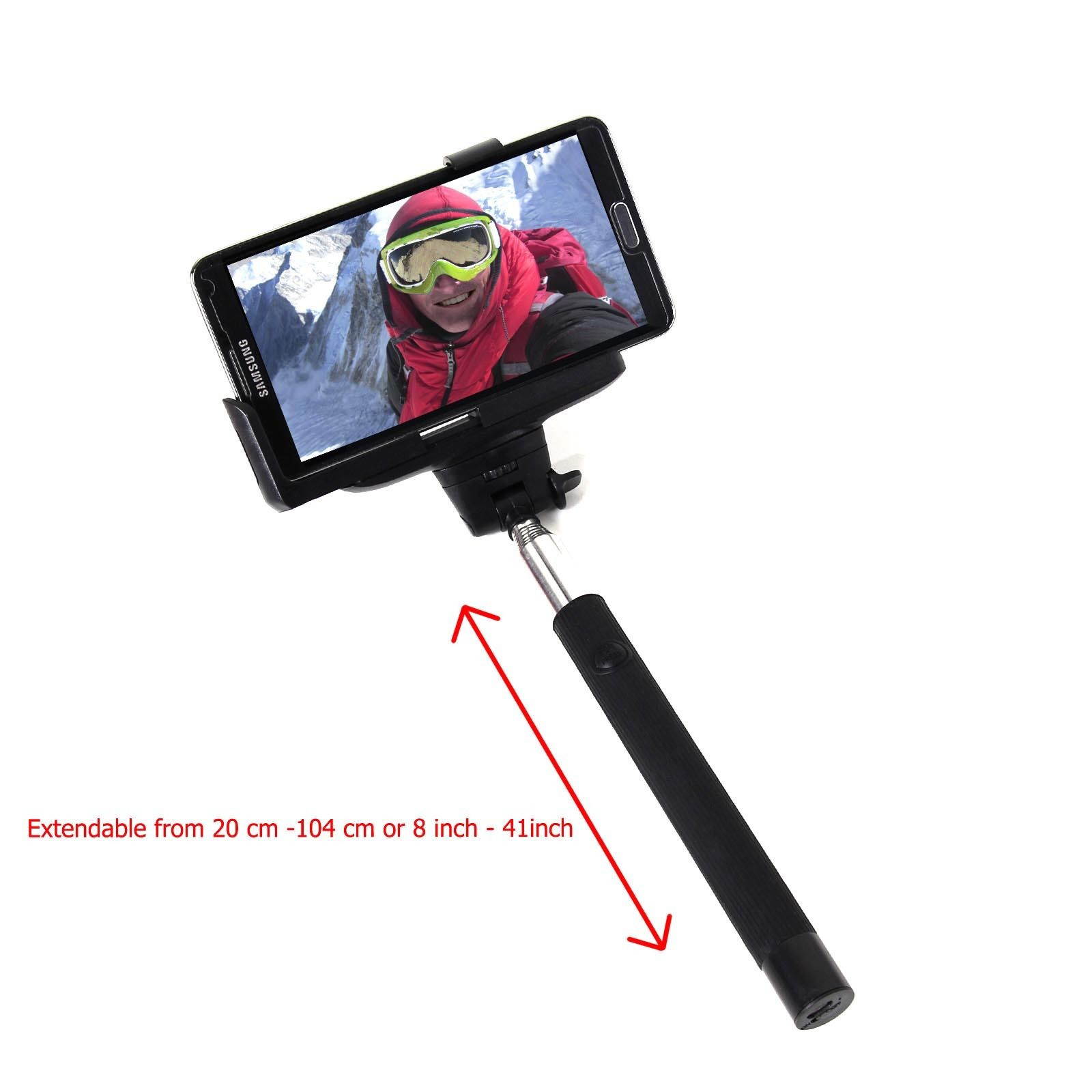 Bluetooth Shutter Extendable Handheld Selfie Stick Monopod for Samsung iPhone 5S