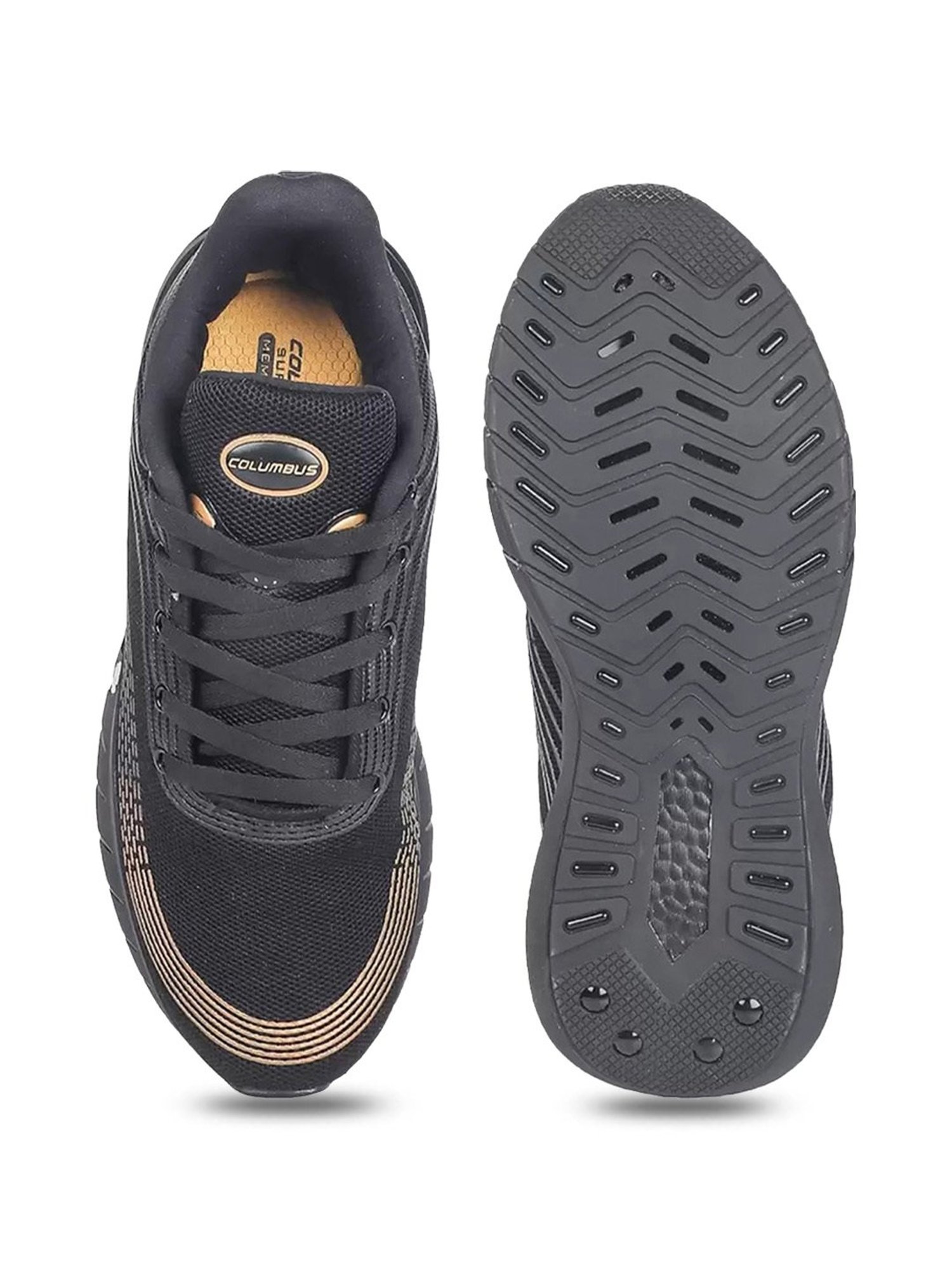 Columbus Men's Black Running Shoes