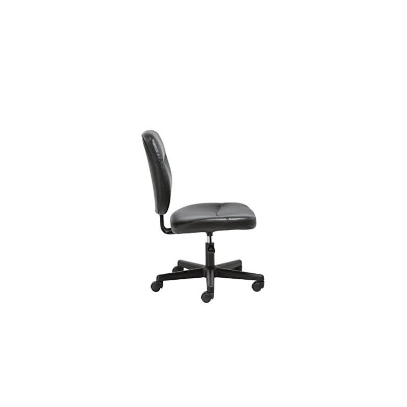 ESS Collection Armless Leather Desk Chair, in Black (ESS-6005-BLK)