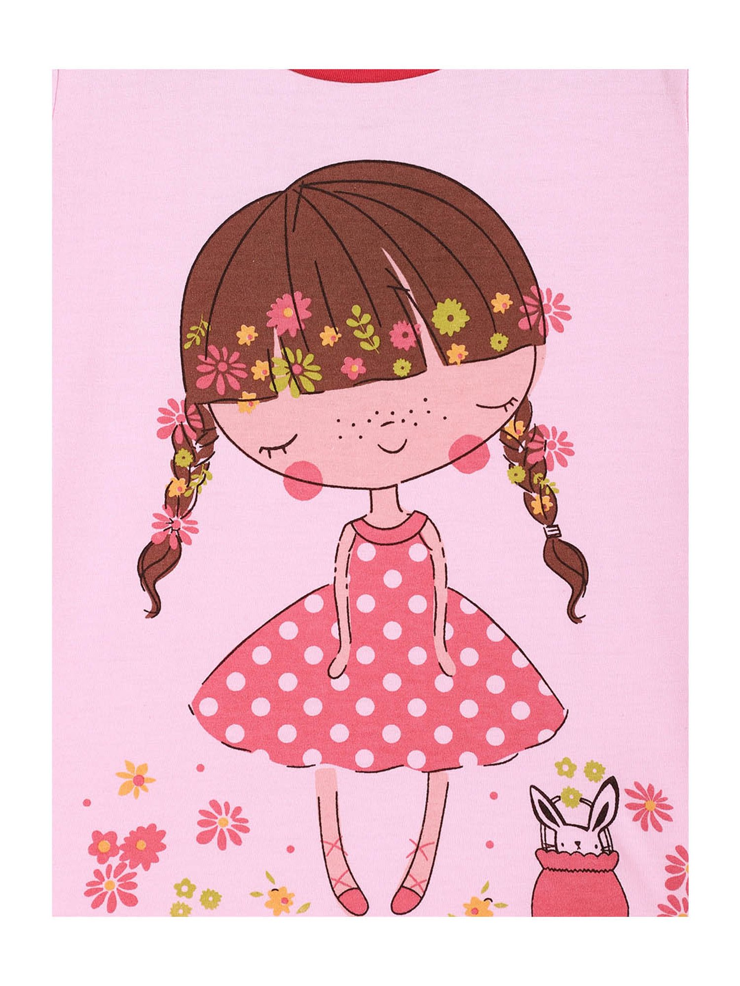 Lazy Shark Kids Pink Printed  Top with  Shorts