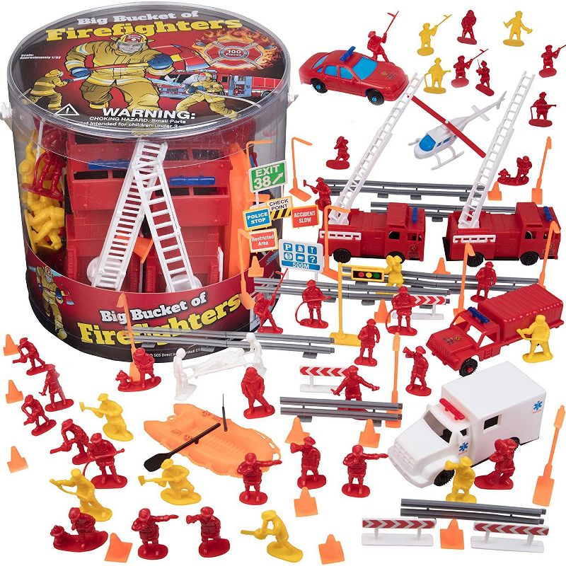 HAPE Wooden Fire Engine Playset with Working Ladder, Fireman and Dog