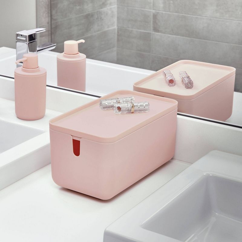 Cade Lidded Storage Bin Blush - iDESIGN