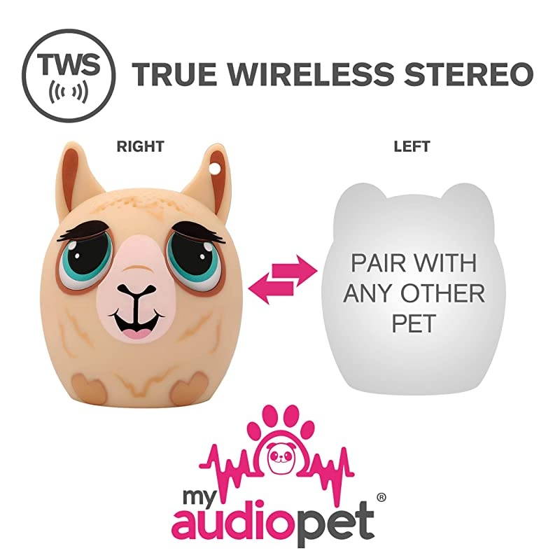 Mini Bluetooth Animal Wireless Speaker for Kids of All Ages True Wireless Stereo Pair with Another TWS Pet for Powerful Rich RoomFilling Sound Lalala Llama