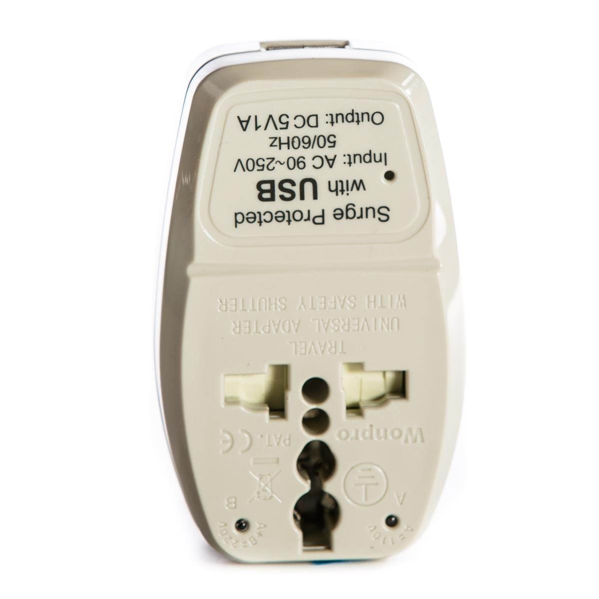 OREI 3 in 1 Australia Travel Adapter Plug with USB and Surge Protection - Grounded Type I - Australia, China & More