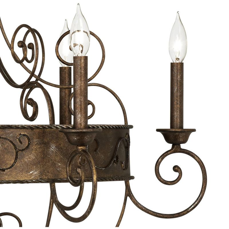 Franklin Iron Works Rust Bronze Candelabra Chandelier 30" Wide Rustic Metal 6-Light Fixture for Dining Room House Foyer Kitchen