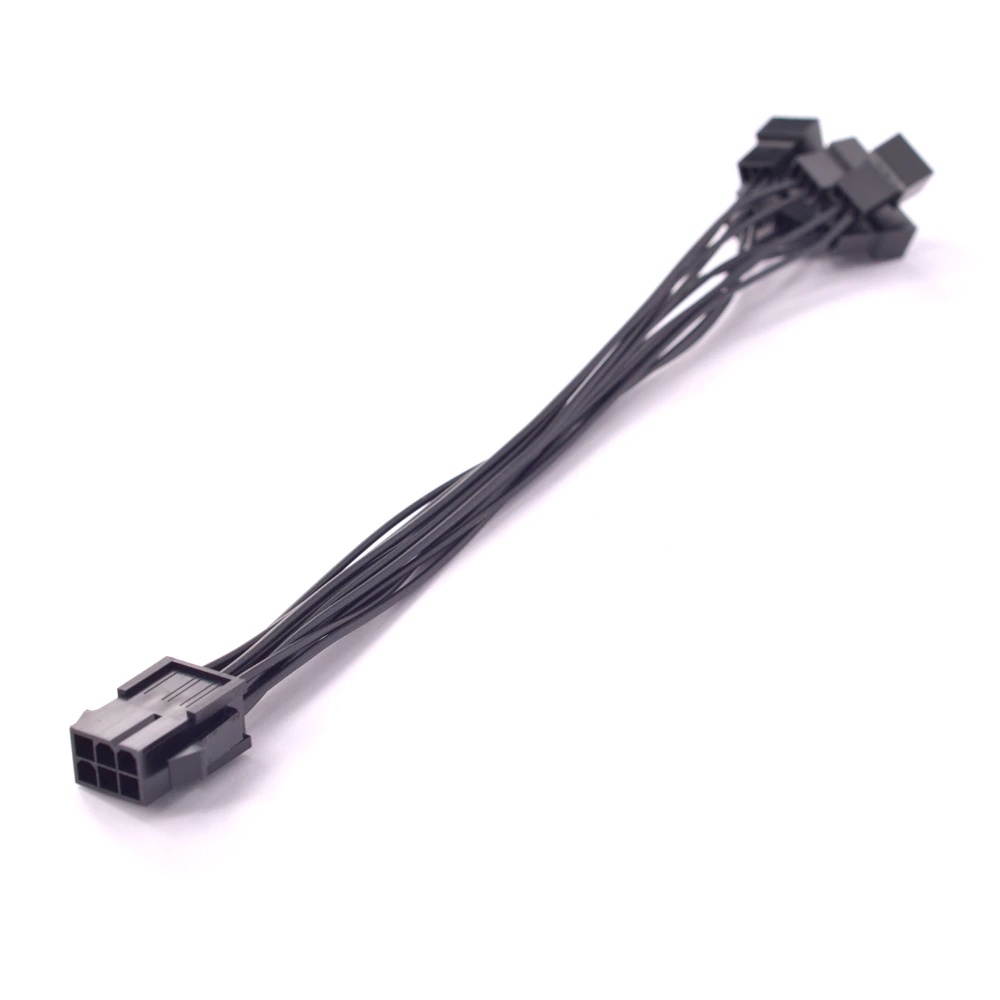 PCI-e 6pin 1 to 6 Port 3Pin Fan Power supply Cable For PCI express Graphics Card PC 6 ways 3P Cooling PWM Y splitter 20cm 22AWG