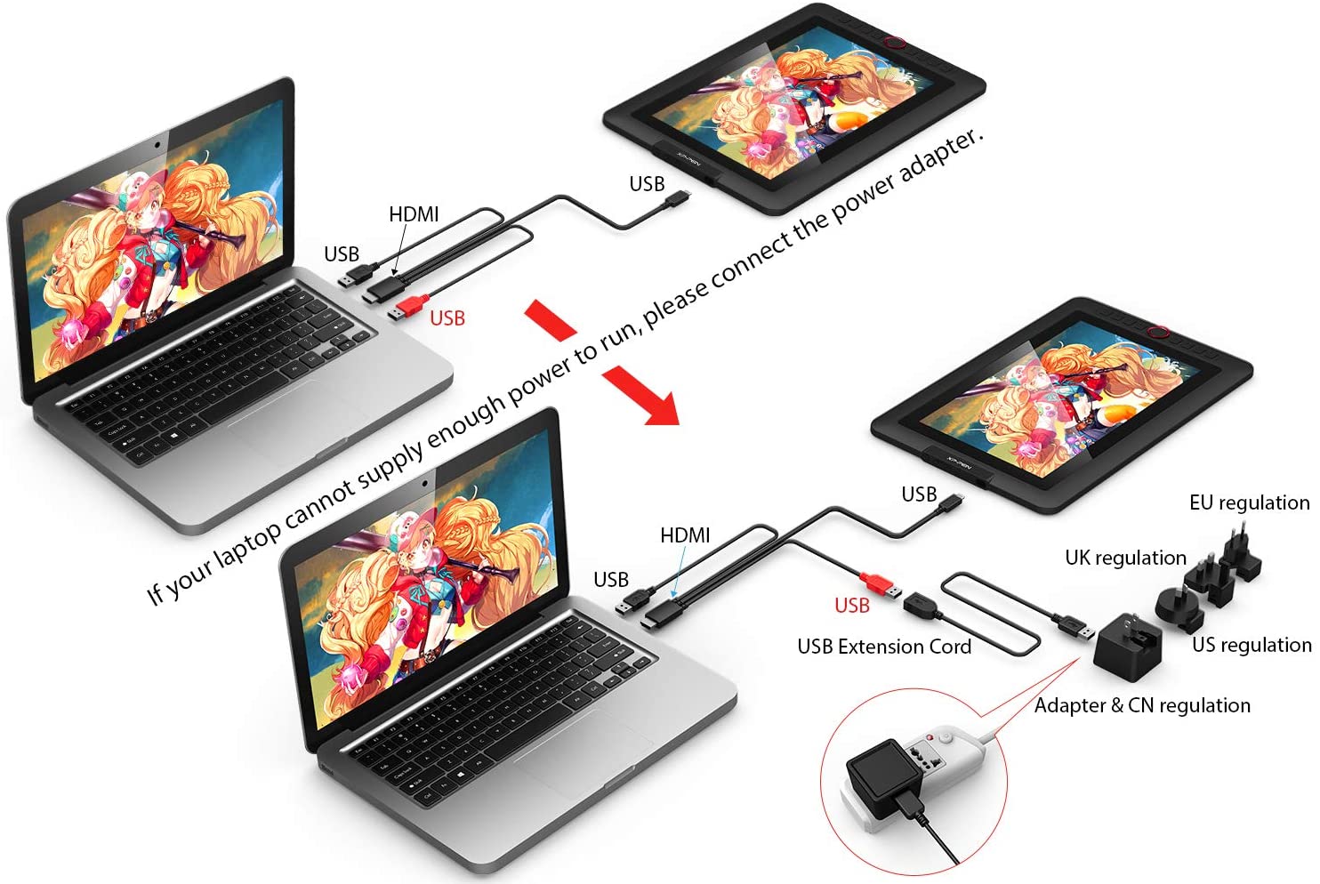 XP-PEN Artist13.3 Pro 13.3 Inch IPS Drawing Monitor Pen Display Full-Laminated Graphics Drawing Monitor with Tilt Function and 8 Shortcut Keys (8192 Levels Pen Pressure, 123% sRGB)