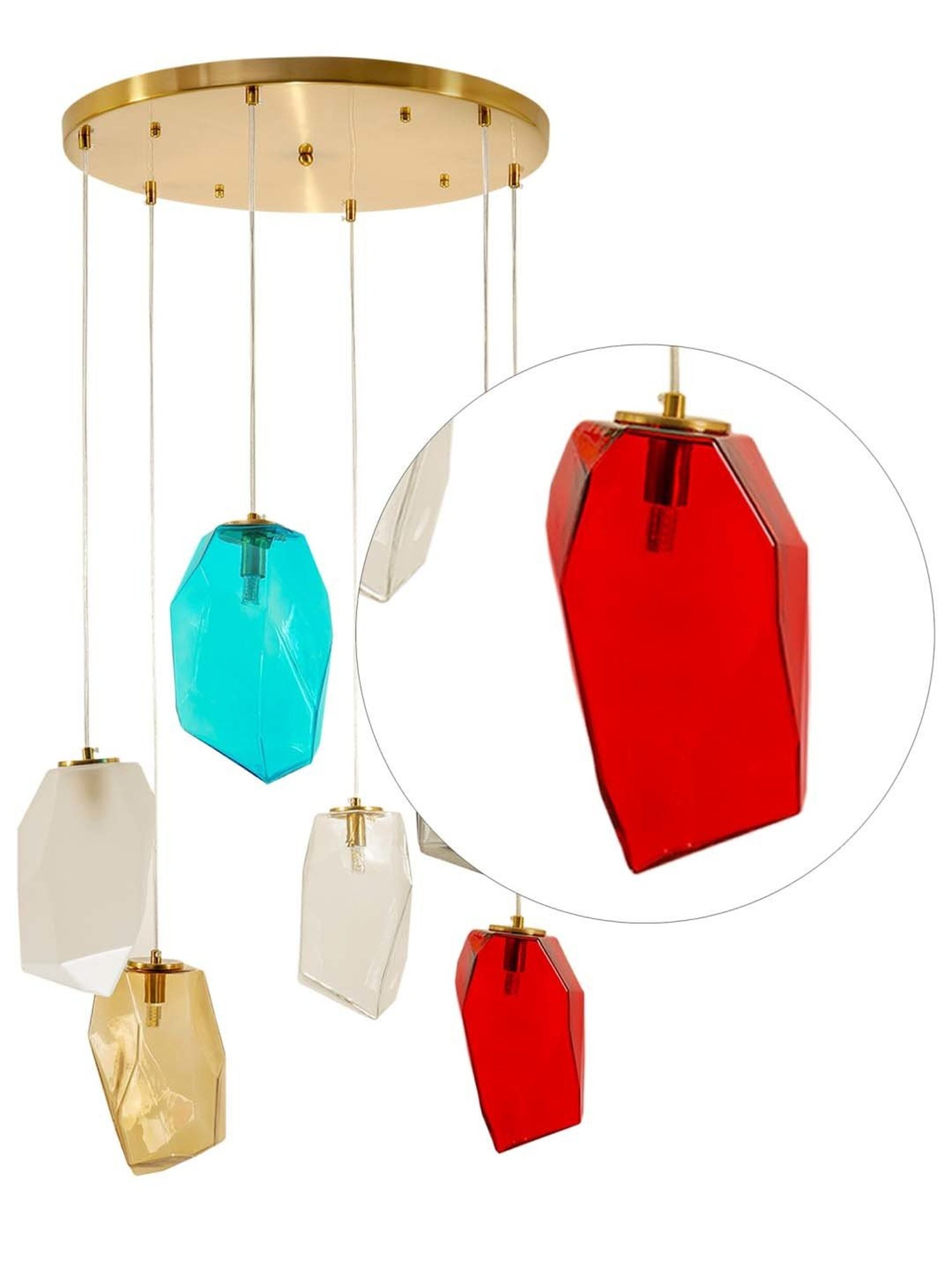 Kapoor E Illuminations 'Vogue Hartwell' Multicolor Glass 6-In-1 Chandelier
