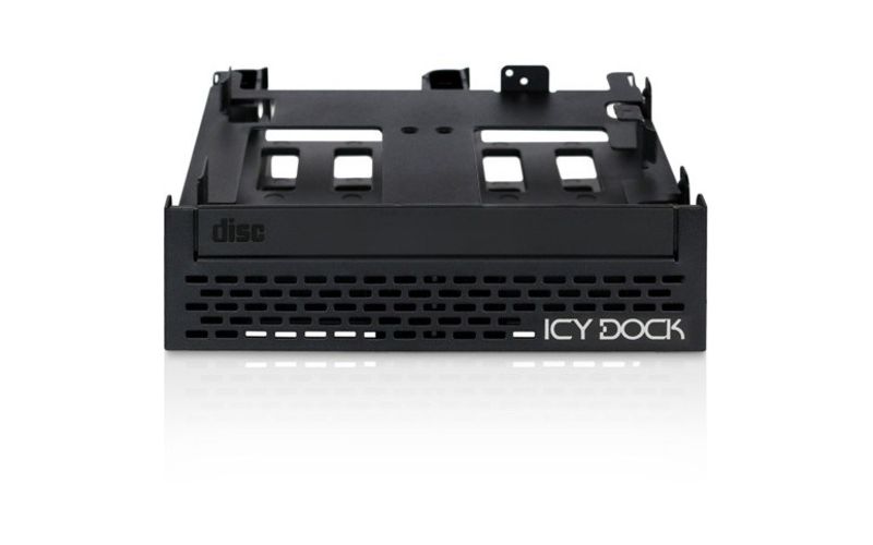Icy Dock FLEX-FIT Quinto MB344SPO Drive Enclosure for 5.25" IDE, Serial ATA, SAS External - Black - 4 x HDD Supported - 4 x SSD Supported
