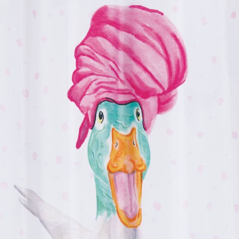 Mud Mask Duck Shower Curtain White/Pink - Allure Home Creations