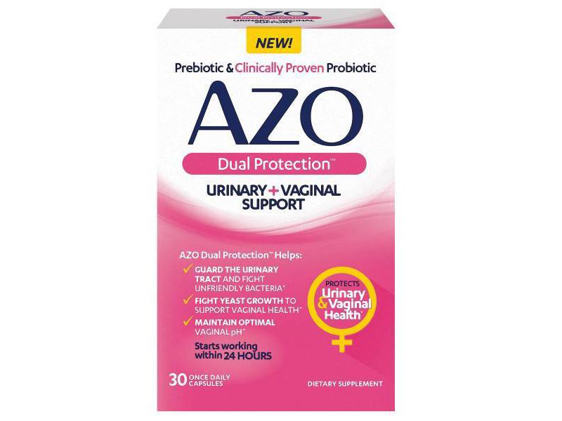 AZO Dual Protection Clinically Proven Women's Probiotic for Urinary + Vaginal Support - 30ct
