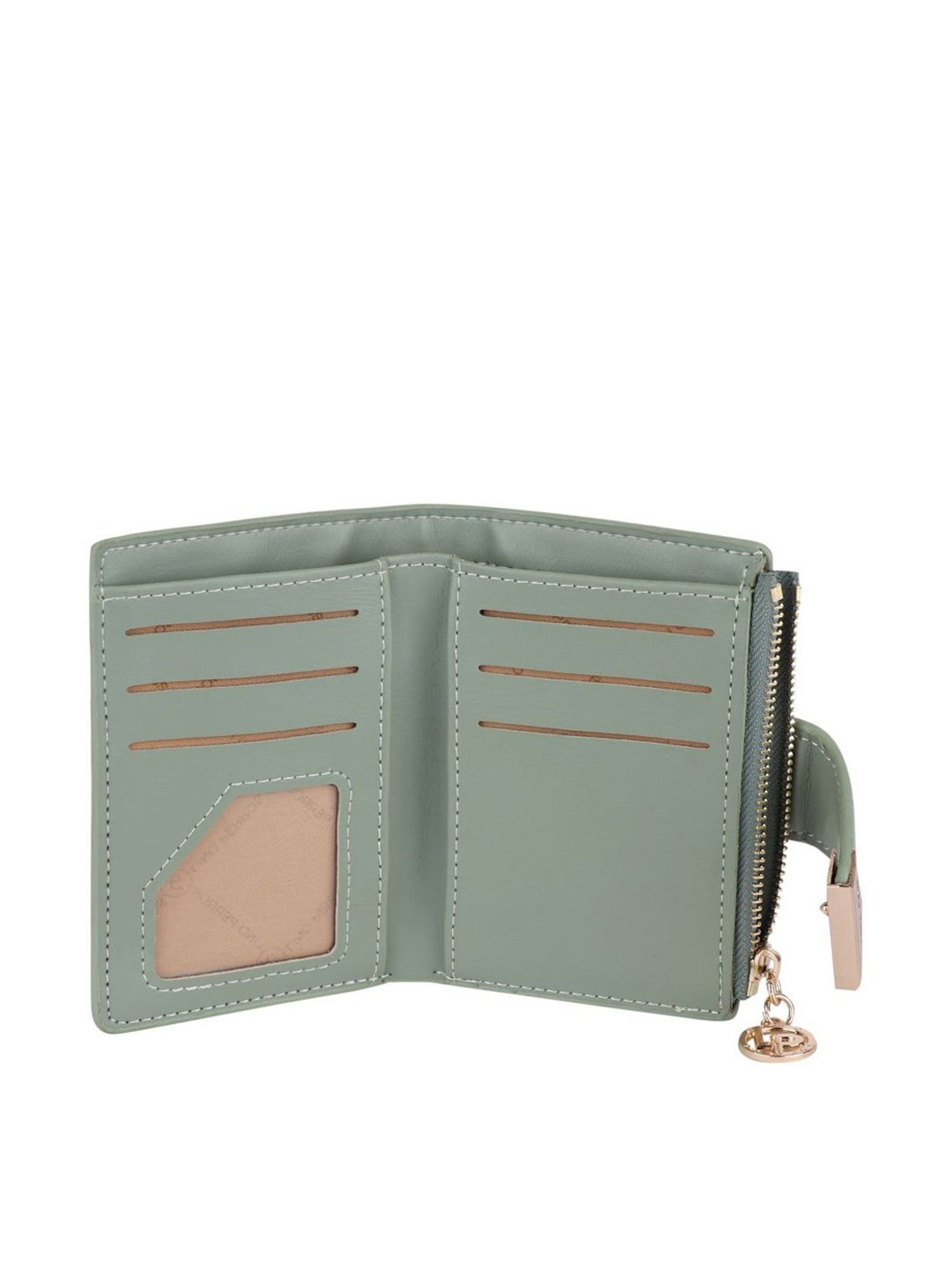 Lino Perros Green Textured Bi-Fold Wallet for Women