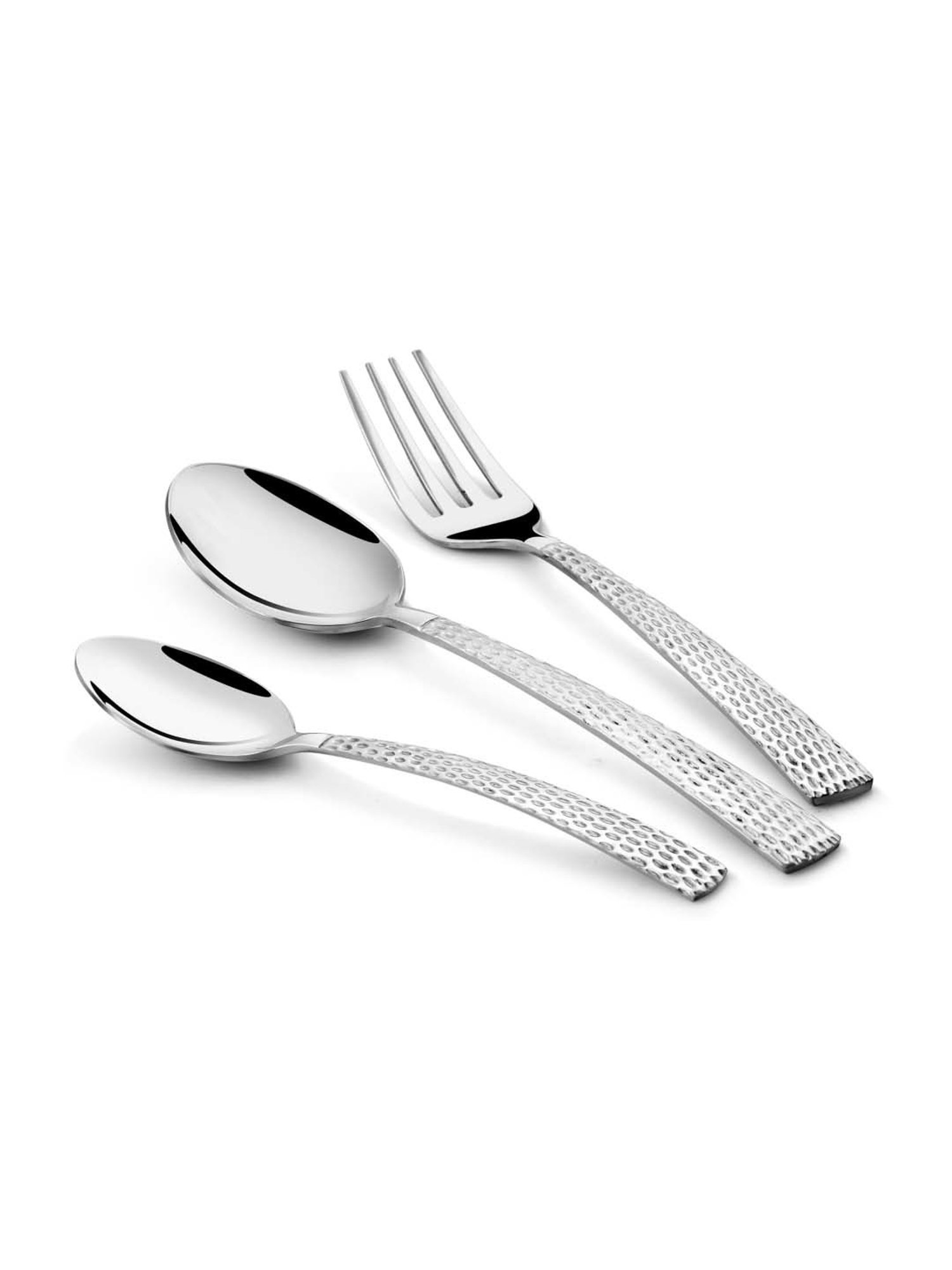 FnS Madrid Silver Stainless Steel Cutlery - Set of 18