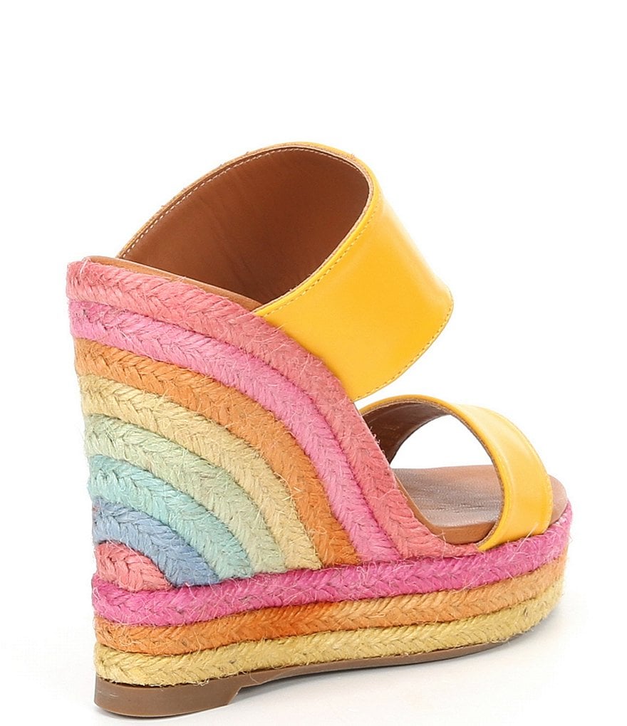 Kurt Geiger London Ariana Leather Rainbow Espadrille Wedges