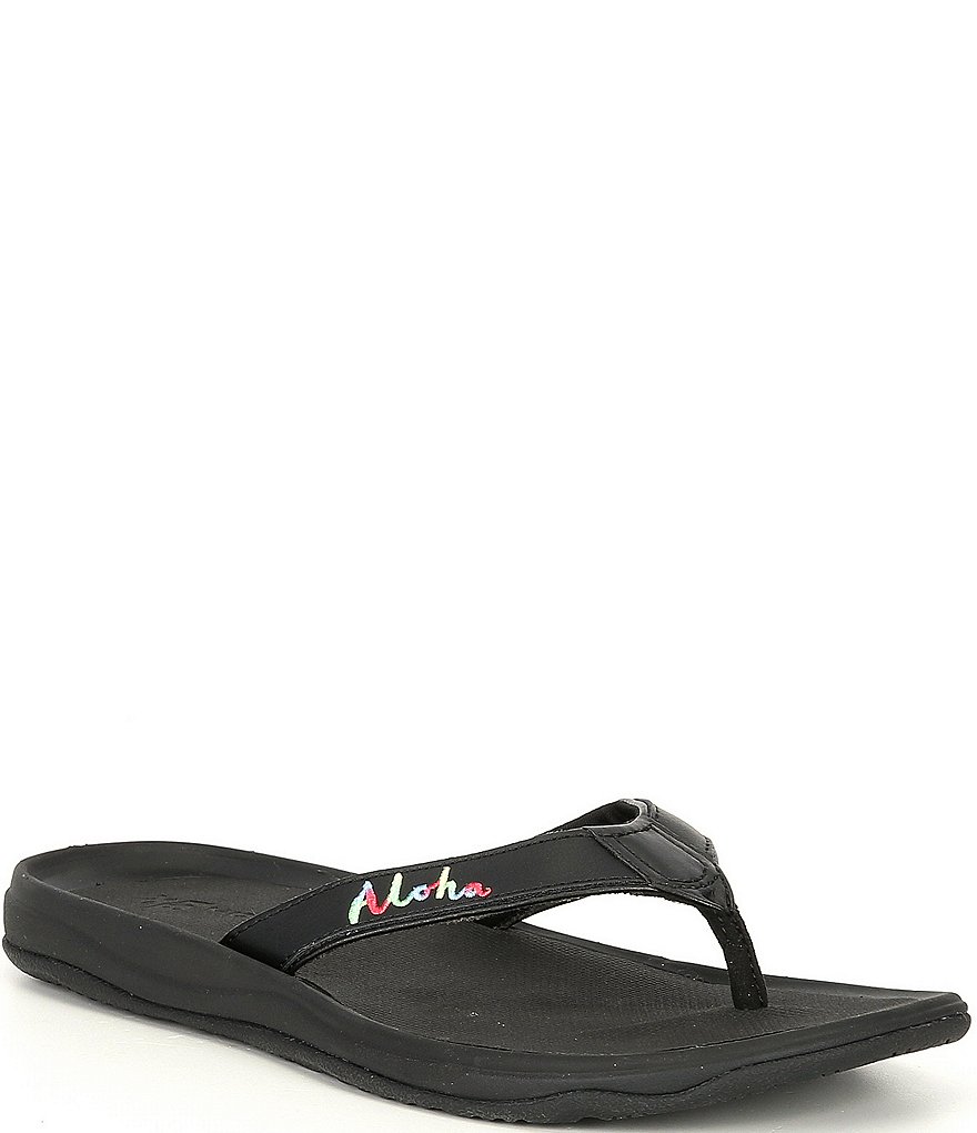 Sanuk Women's Tripper Hawaii Aloha Rainbow Flip Flops