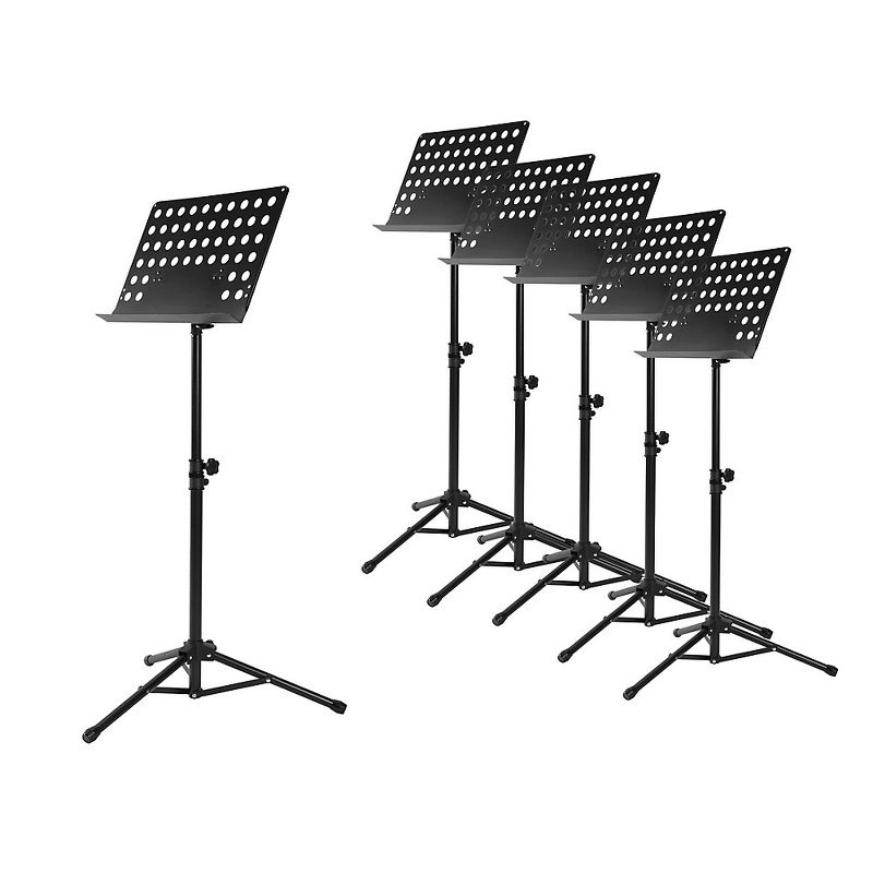 Musician's Gear Perforated Tripod Orchestral Music Stand, Black - 6 Pack