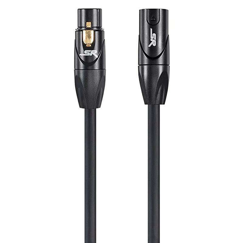 XLR Male to XLR Female Cable [Microphone & Interconnect] - 75 Feet | Gold Plated, 16AWG - Stage Right Series Black