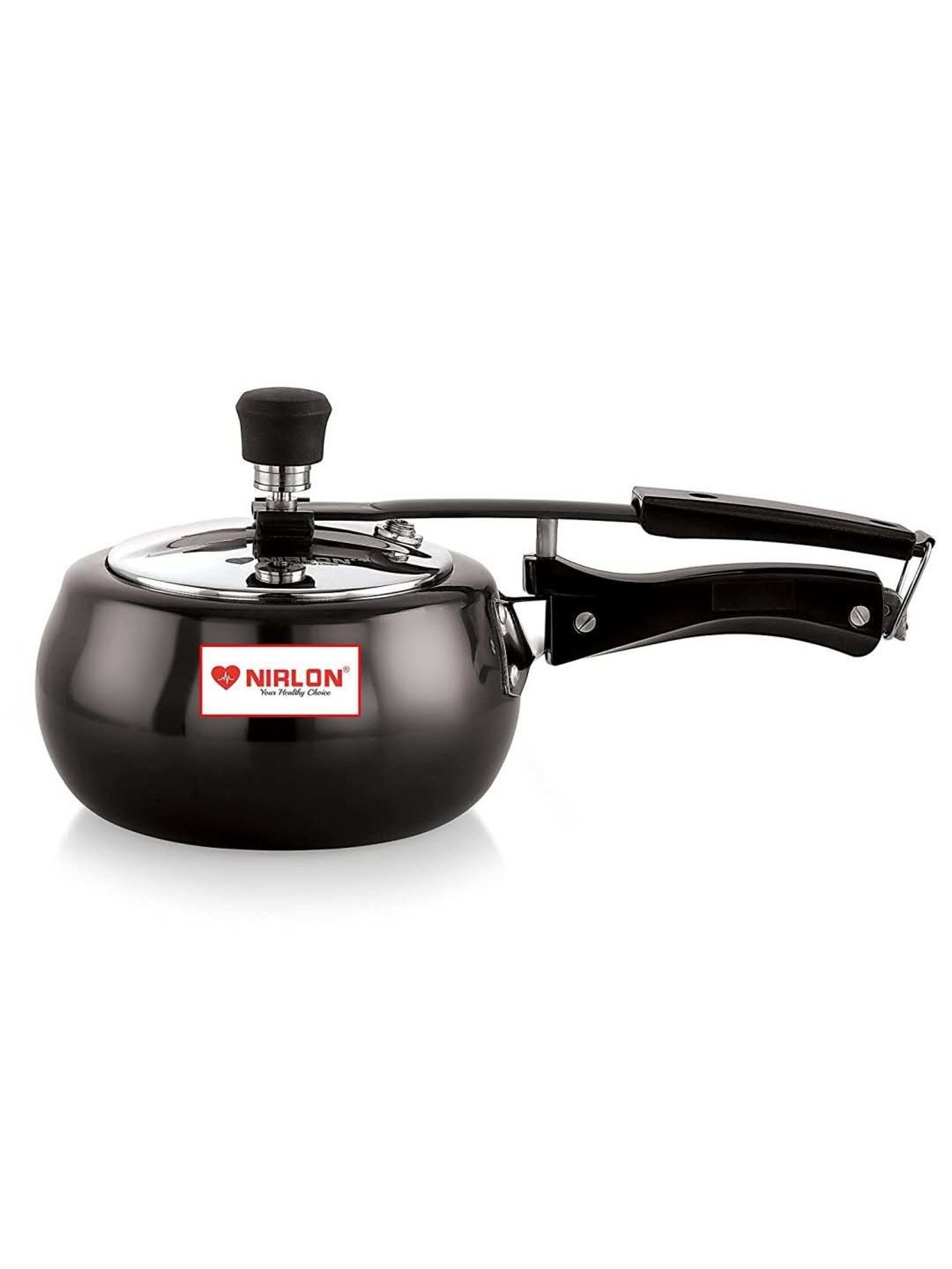 Nirlon Black Hard Anodised Induction Inner Lid Pressure Cooker (2 L)