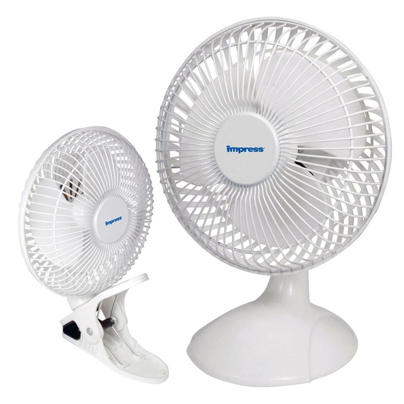 Impress 6-inch Dual Purpose Fan in White