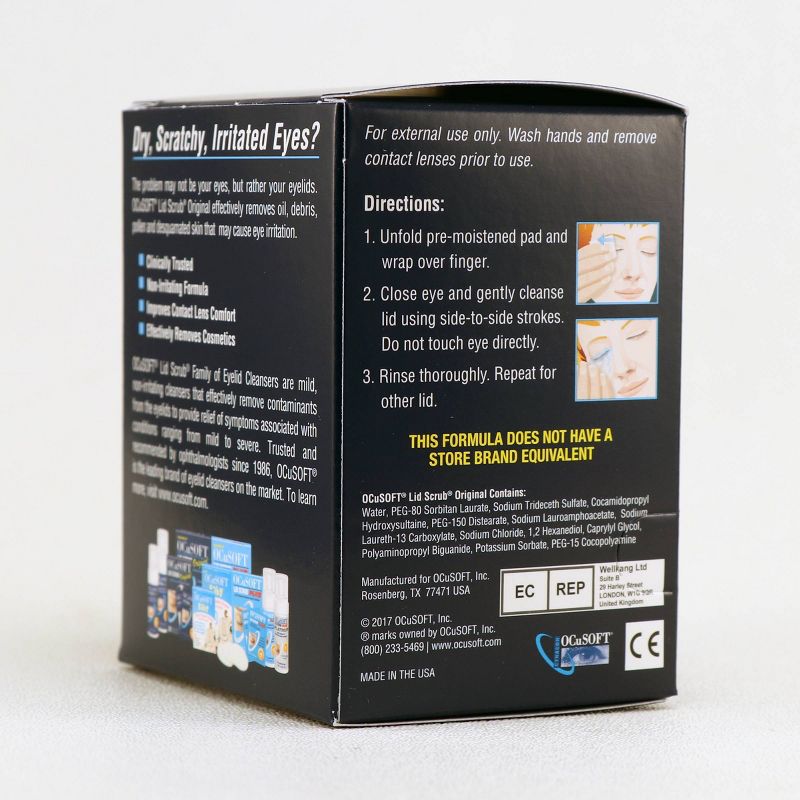 OCuSOFT Eye Lid Scrub Original Pre-Moistened Pads - 30ct