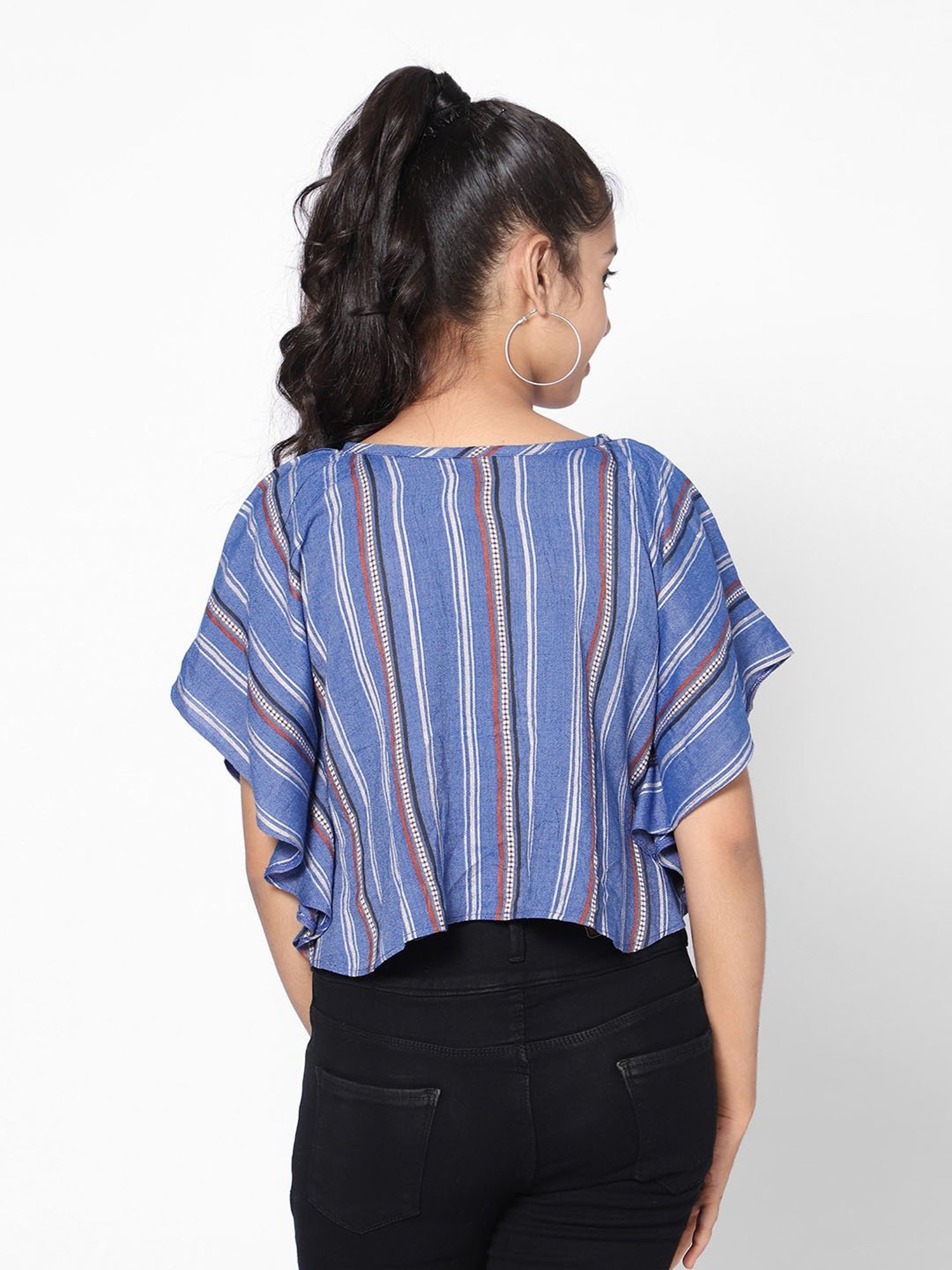 TeenTrums Girls Blue Striped Top
