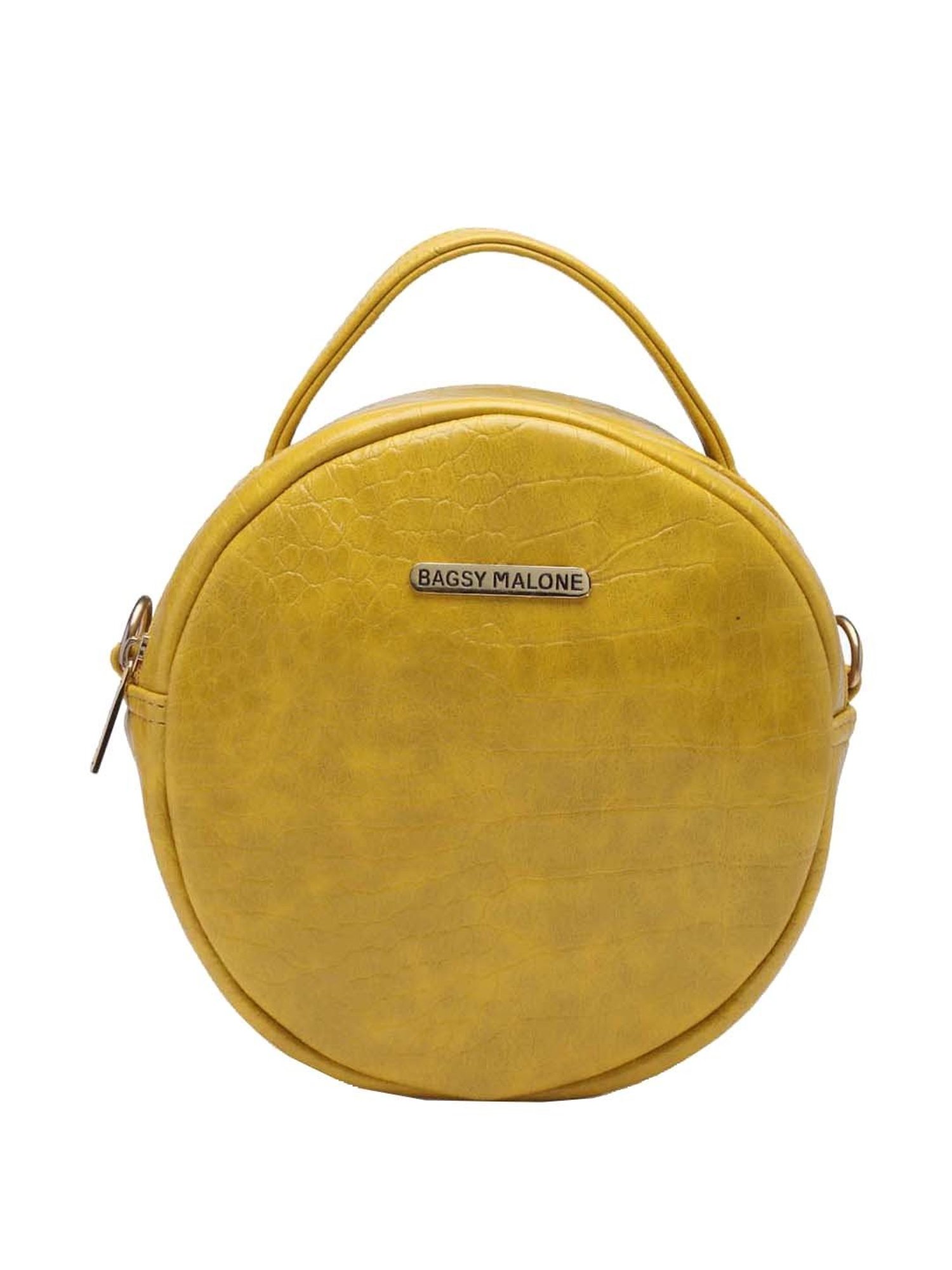 Bagsy Malone Yellow Textured Medium Sling Handbag
