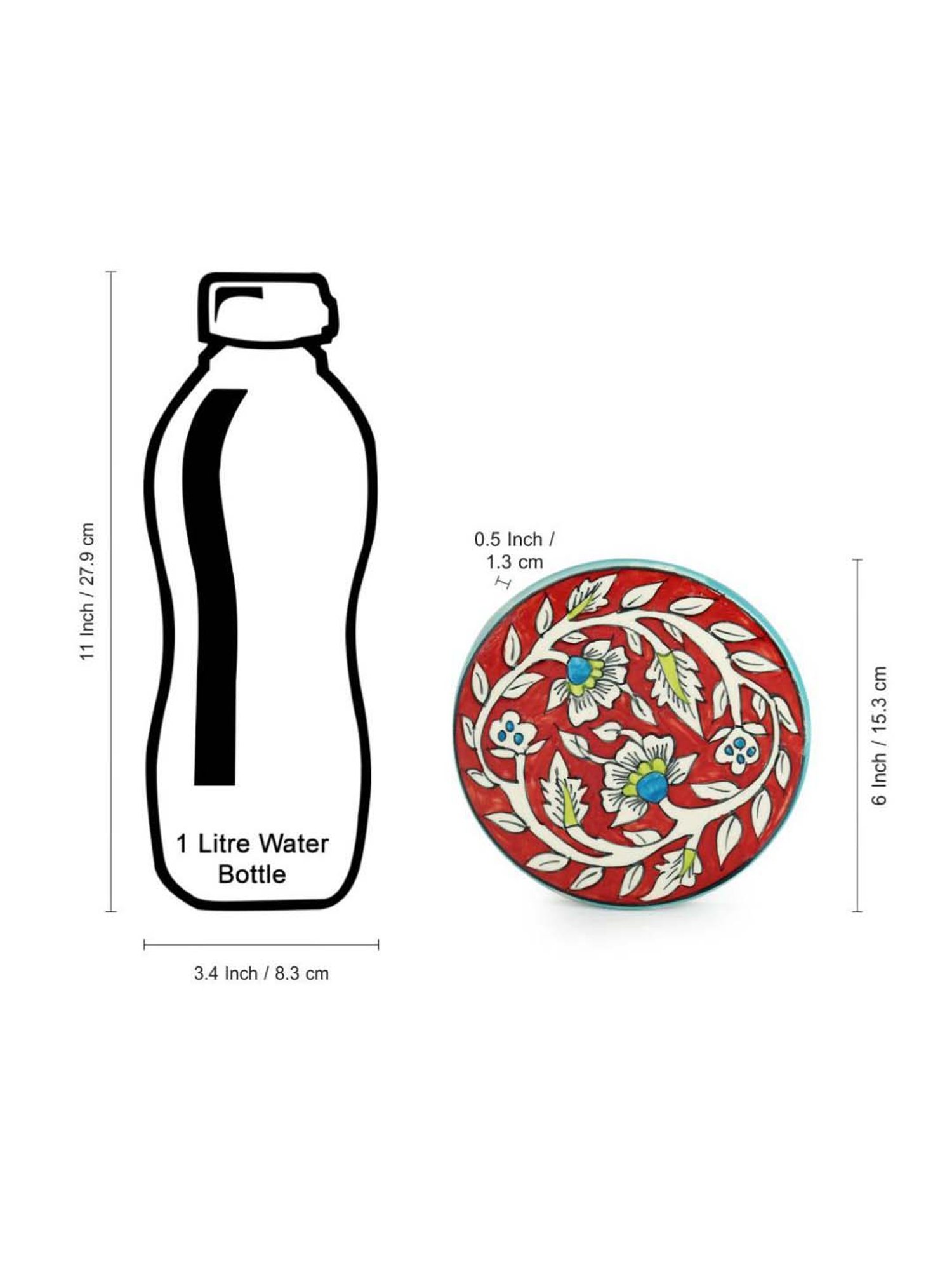 ExclusiveLane Floral Hand-painted Trivets In Ceramic (Set of 2)