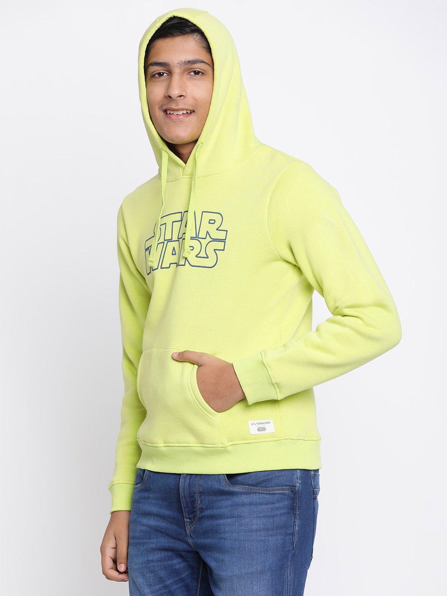 Lil Tomatoes Kids Neon Green Graphic Print Full Sleeves Sweatshirt