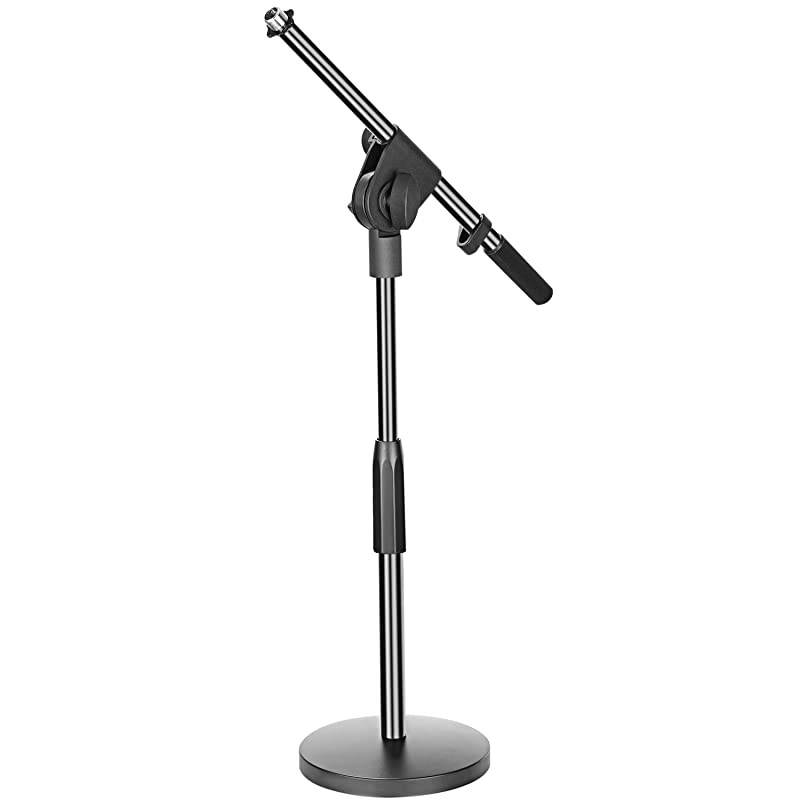 Desktop Microphone Stand with Boom Arm 58inch Threaded Mount for Dynamic Condenser Microphones Height Ranges 1521 inches Metal Weighted Base for Recording and Podcasting