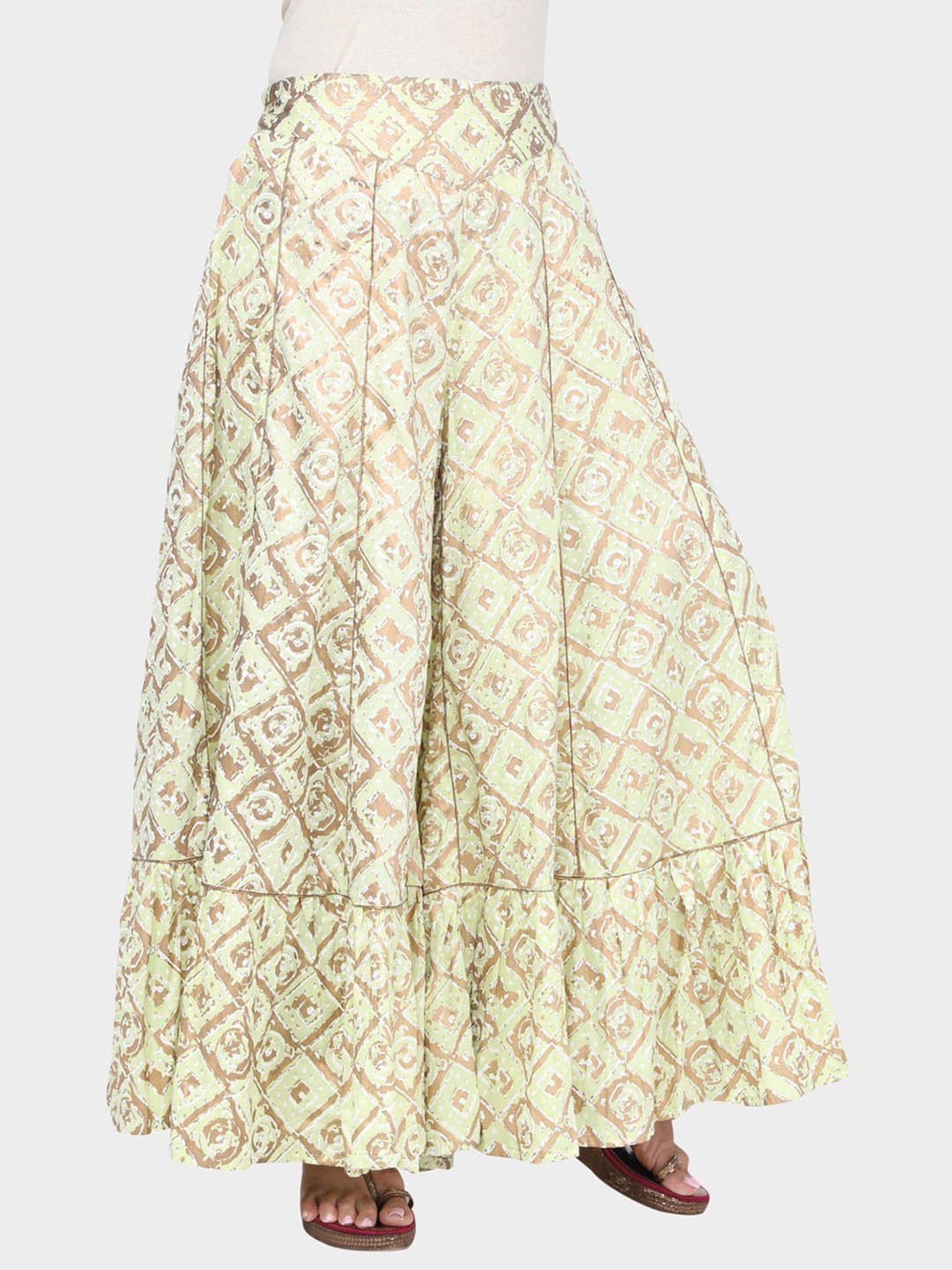 paislei Green Printed Palazzos