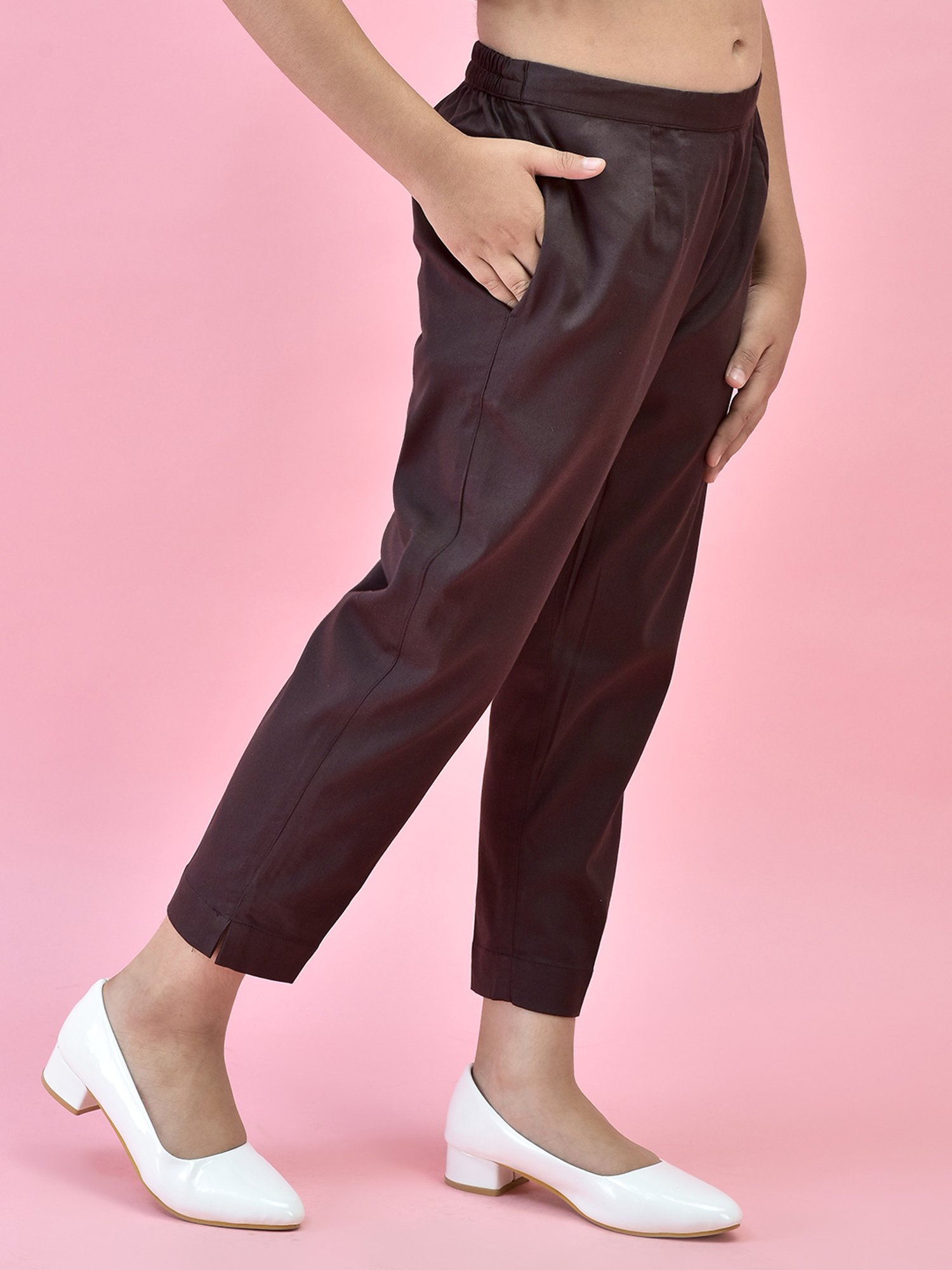 Juniper Girls Brown Solid Pants