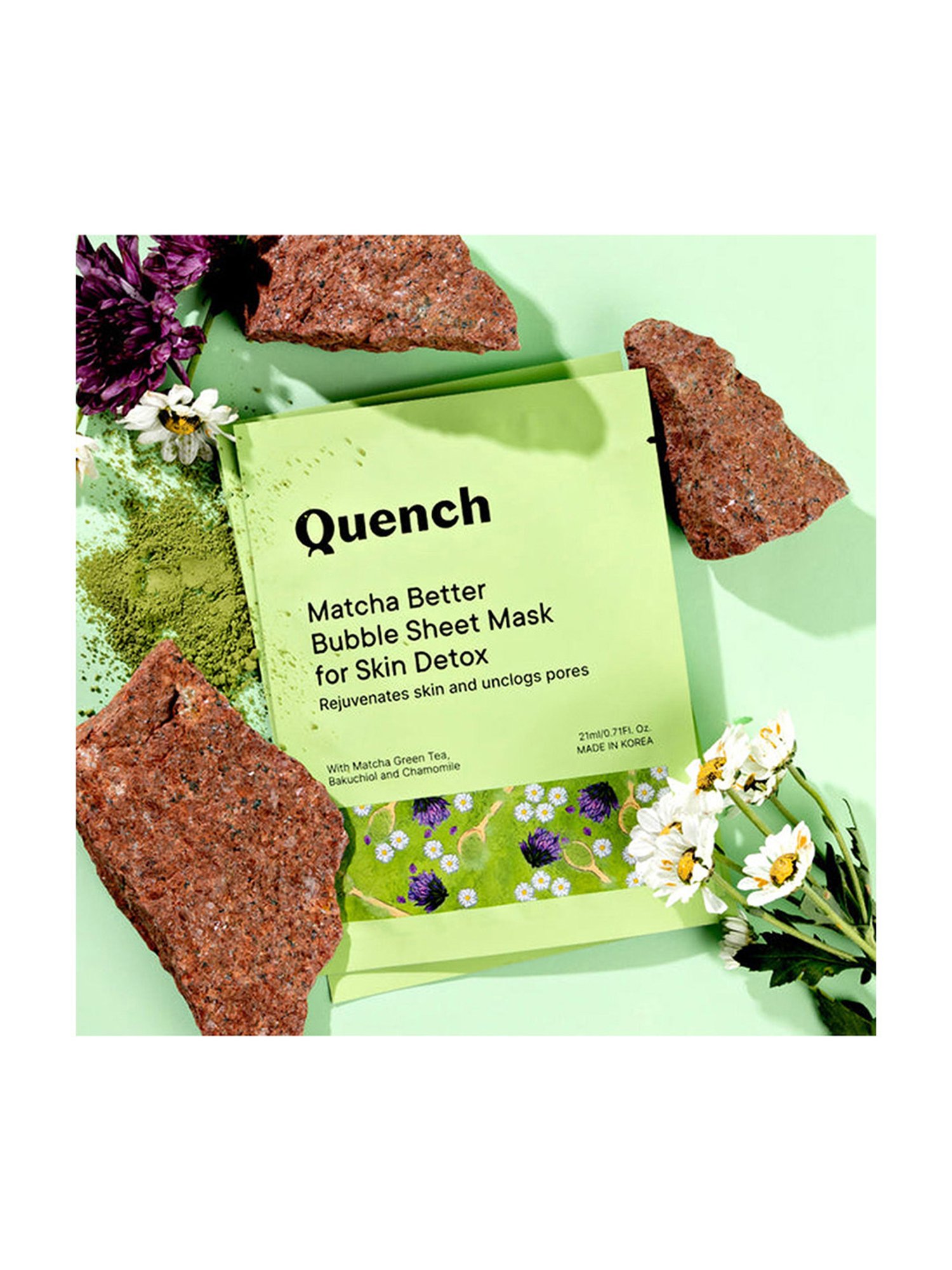 Quench Botanics Matcha Better Bubble Sheet Mask for Skin Detox - 21 ml