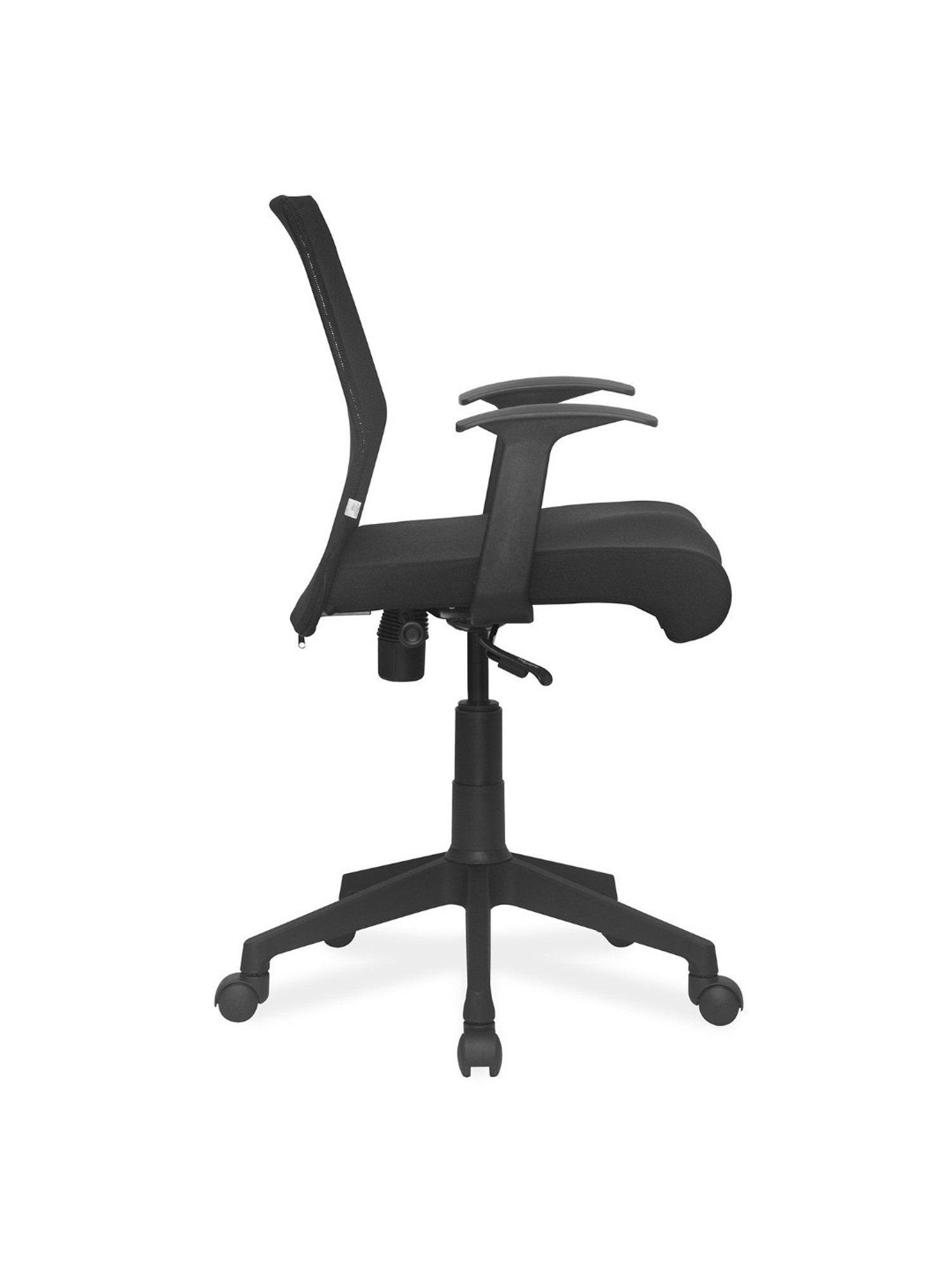 Nilkamal Thames Black Fabric Low Back Office Chair with Height Adjustable & Swivel