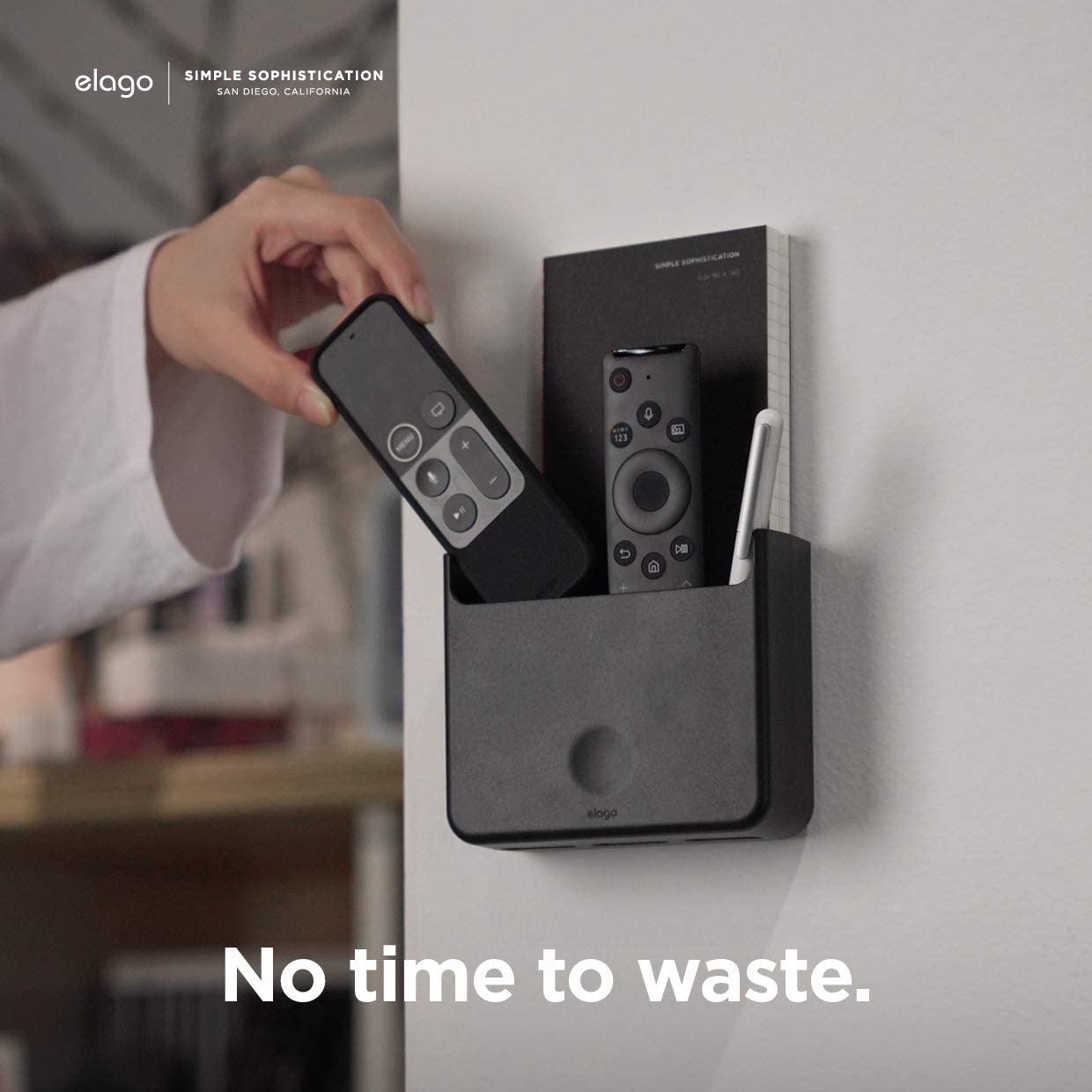 elago Universal Remote Holder Mount Compatible with Apple TV Remote Control and All Other Remote Controls [ Large ] - Gel Pad Included, Detailed Design