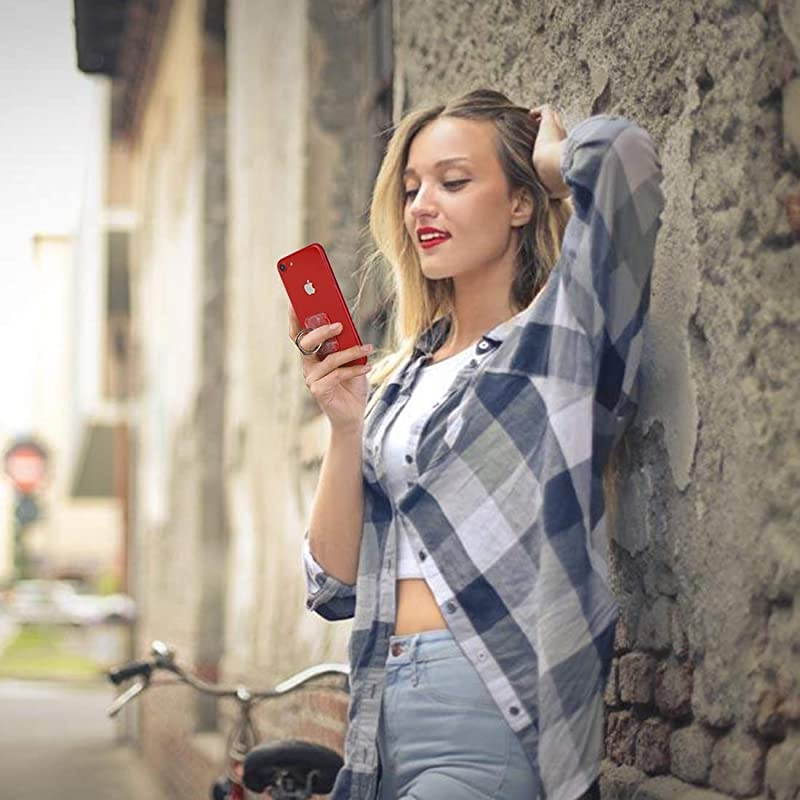 Ring Transparent Cell Ring Holder 360&deg; Rotation Ring for 3D Textured Finger Ring Stand Holder Kickstand Compatible Most Smartphones Set of 5