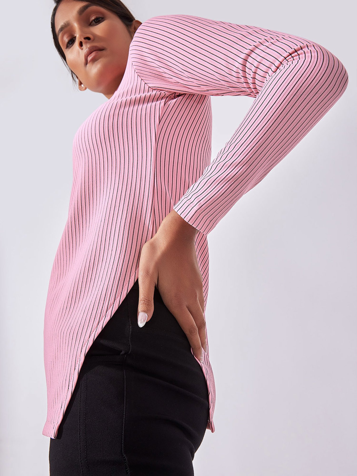 The Label Life Pink Striped Top