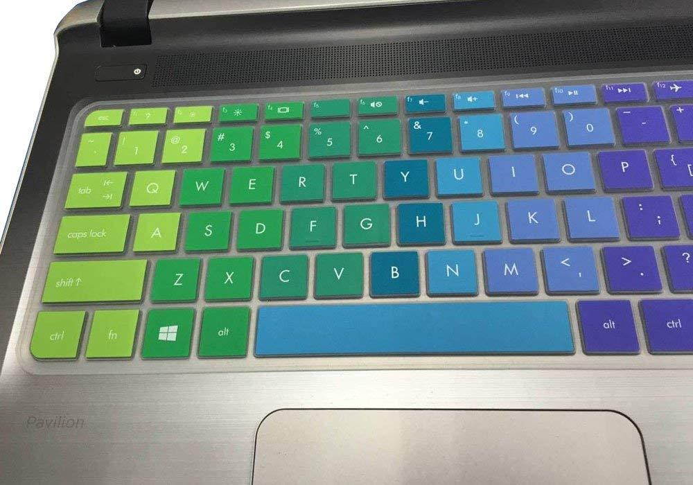 CaseBuy Keyboard Skin for 15.6" HP Pavilion 15-ab 15-ac 15-ae 15-af 15-an 15-ak 15-au 15-aw 15-ax 15-ay 15-ba 15-bc 15-bk US Layout - Compatible Model in the product description(Rainbow)