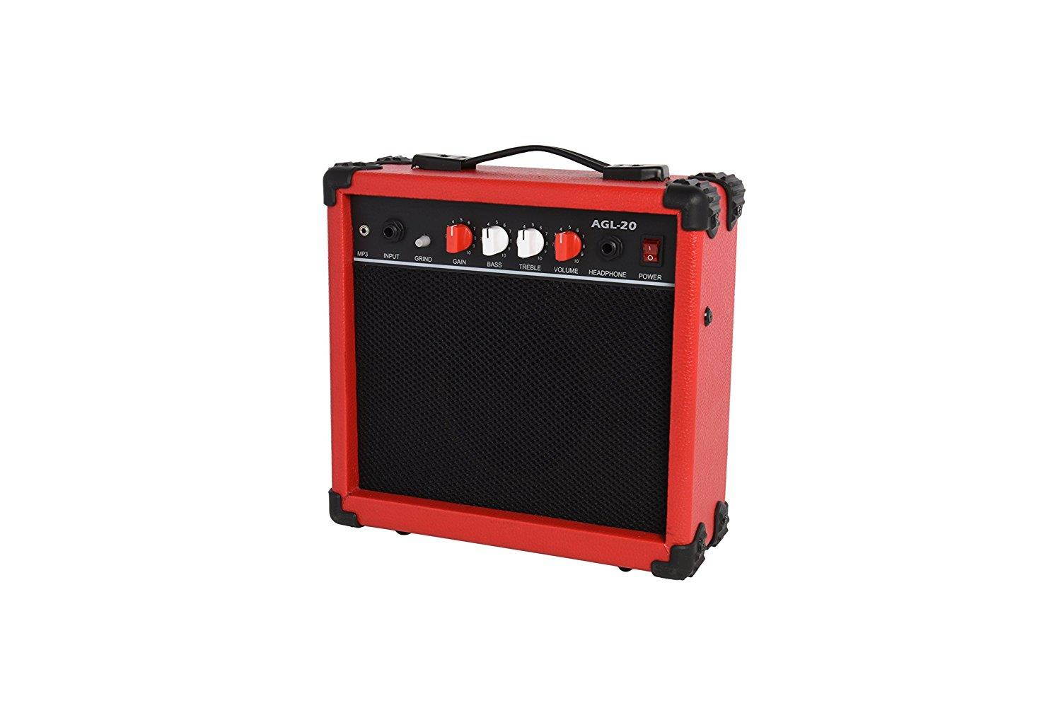 LyxPro Electric Guitar with 20w Amp, Package Includes All Accessories, Digital Tuner, Strings, Picks, Tremolo Bar, Shoulder Strap, and Case Bag Complete Beginner Starter kit Pack Full Size