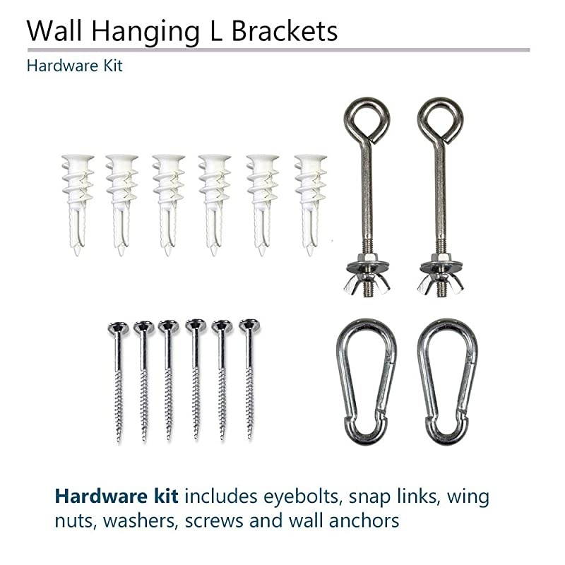 12quot White Universal Projector Screen LBrackets Reinforced Single Metal Welded Construction Wall or Ceiling Mount Includes Hooks and Hardware Model ZVMAXLB12W