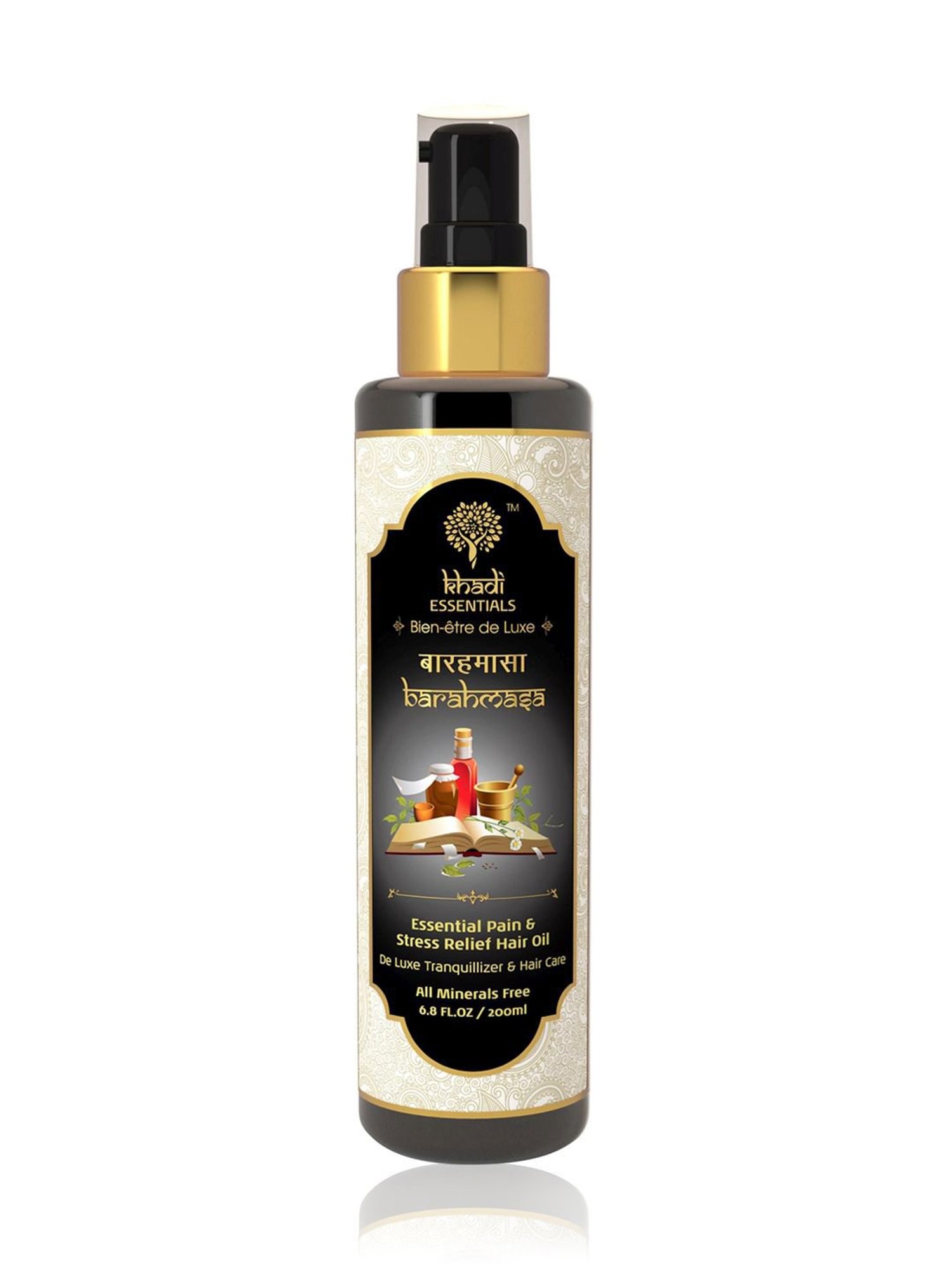 Khadi Essentials Barahmasa Essential Tranquil & Stress Relief Hair Oil - 200 ml
