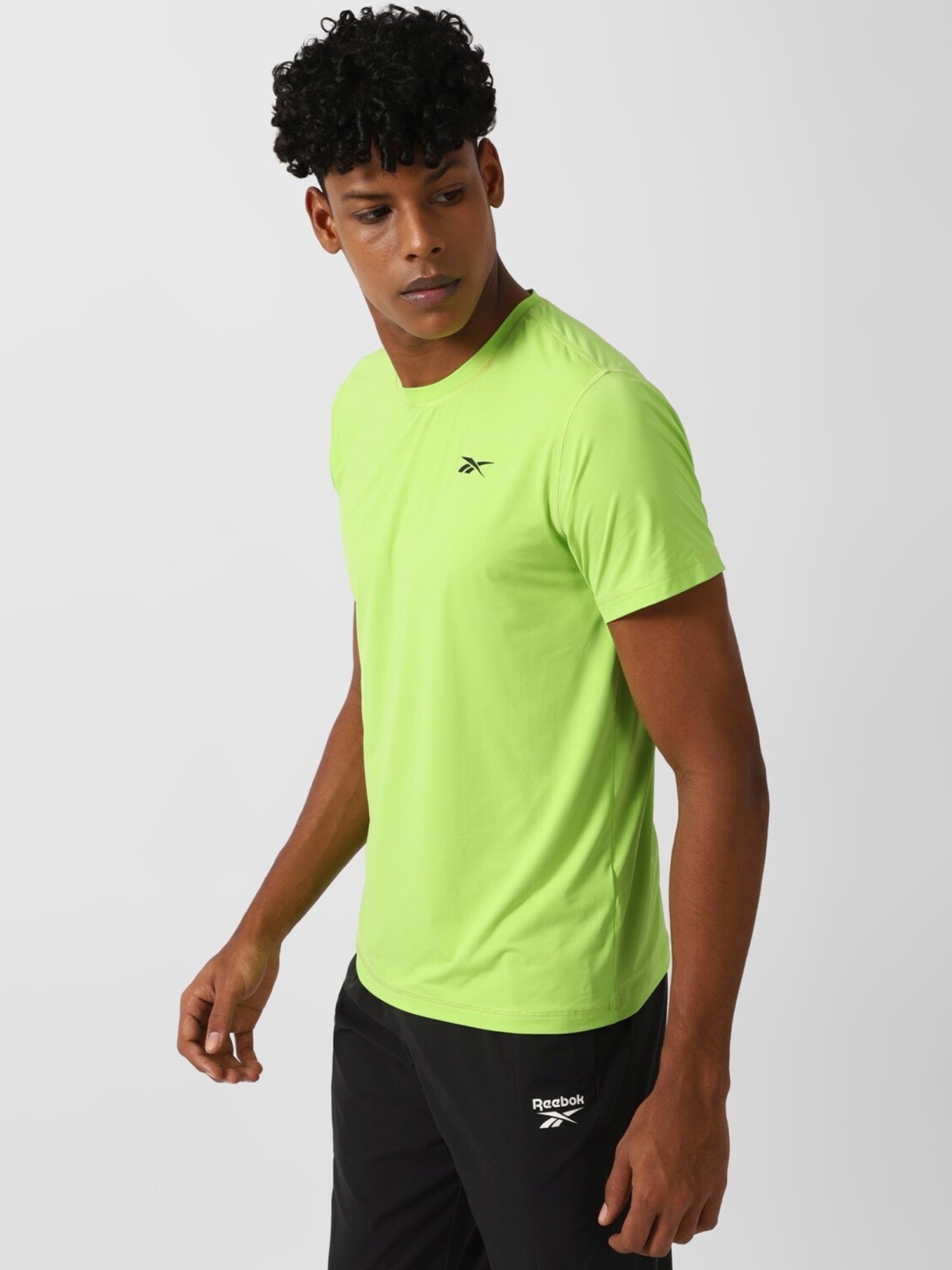 Reebok Green Slim Fit Sports T-Shirt