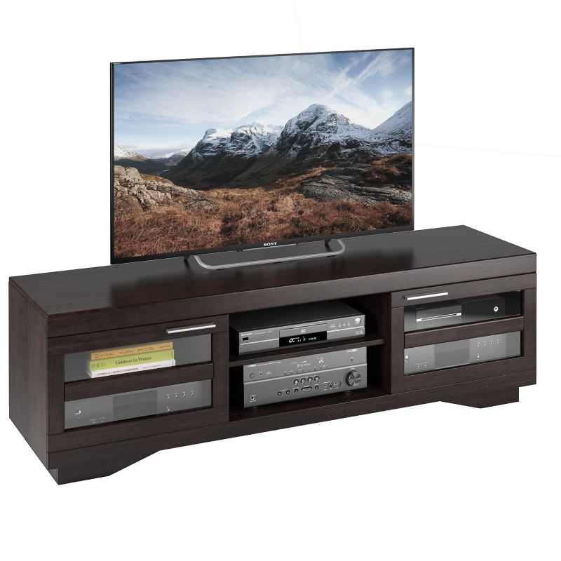 Granville Wood Veneer TV Bench Mocha Black 66" - Sonax