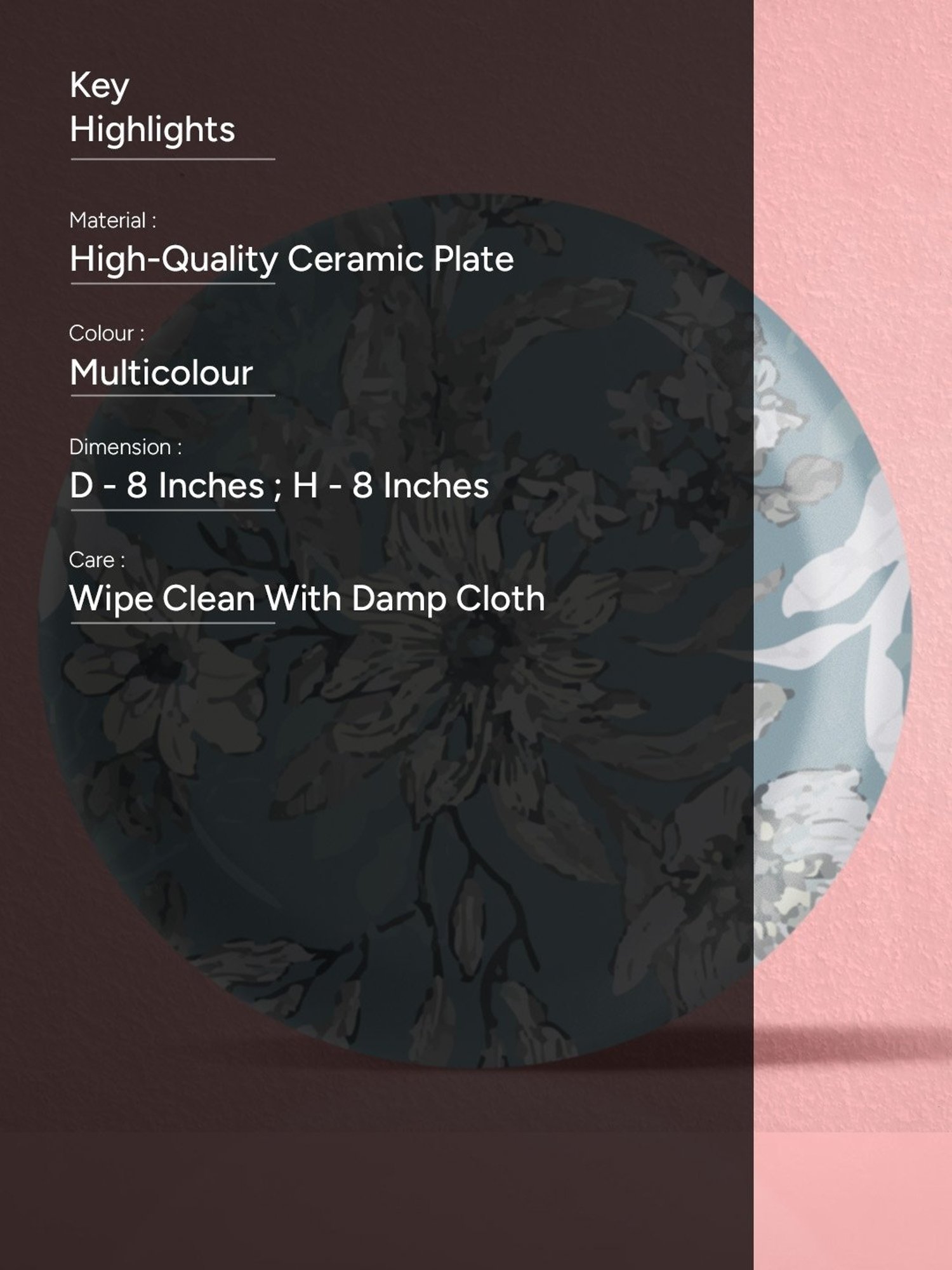 Nestroots Indigo Traditional Multicolor Porcelain Wall Plate