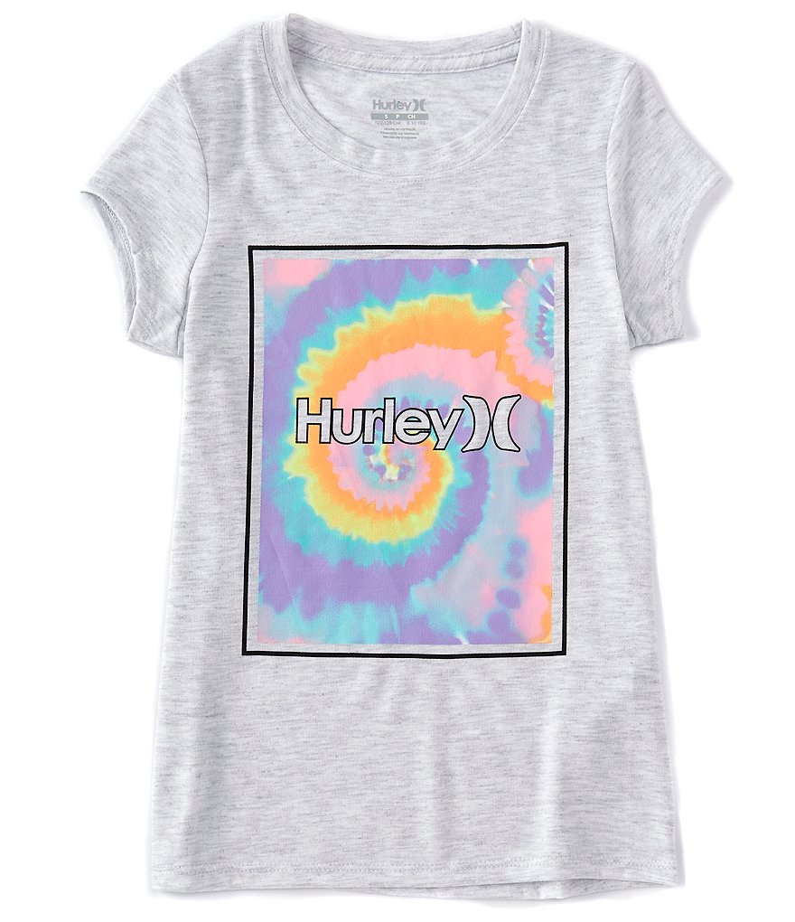 Hurley Big Girls 7-16 Short-Sleeve Print-Fill Block Logo Tee