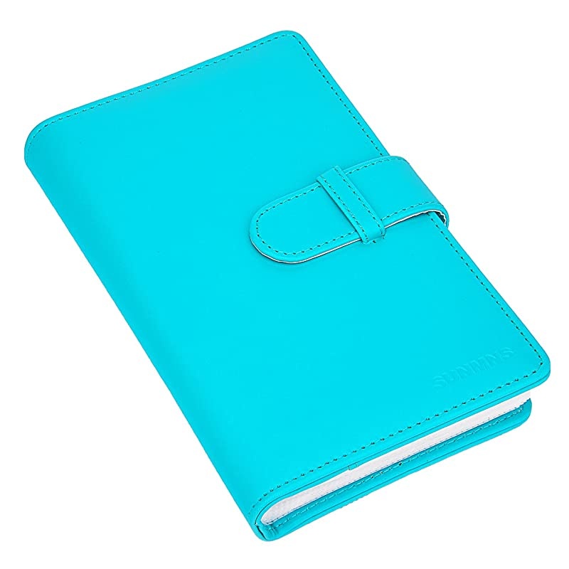 Wallet PU Leather Photo Album Compatible with Fujifilm Instax Mini Instant Film Azure Blue
