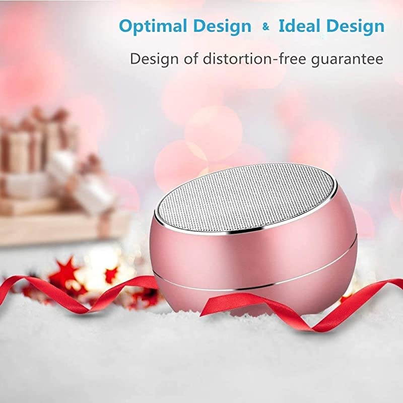 Portable Bluetooth Speakers with HD Audio and Enhanced Bass Builtin Speakerphone for iPhone iPad BlackBerry Samsung and More Rose Gold