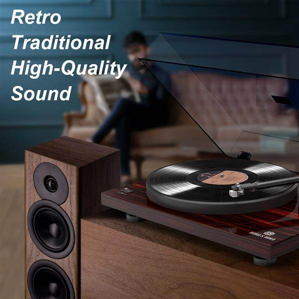 Record Player Turntable with Built-in Phono Preamp and Belt Drive