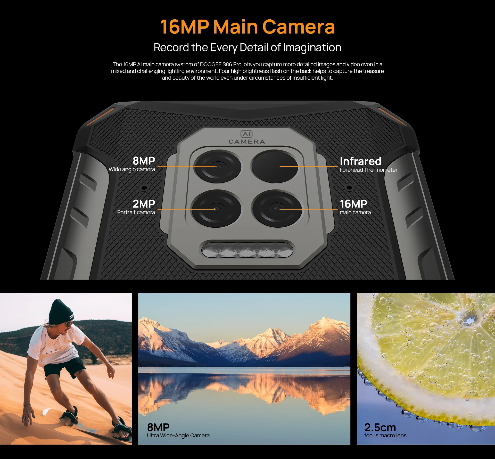 DOOGEE S86 Pro Global Bands 6.1 inch IP68&IP69K Waterproof NFC 8500mAh 8GB 128GB Helio P60 16MP AI Triple Camera 4G Octa core Smartphone