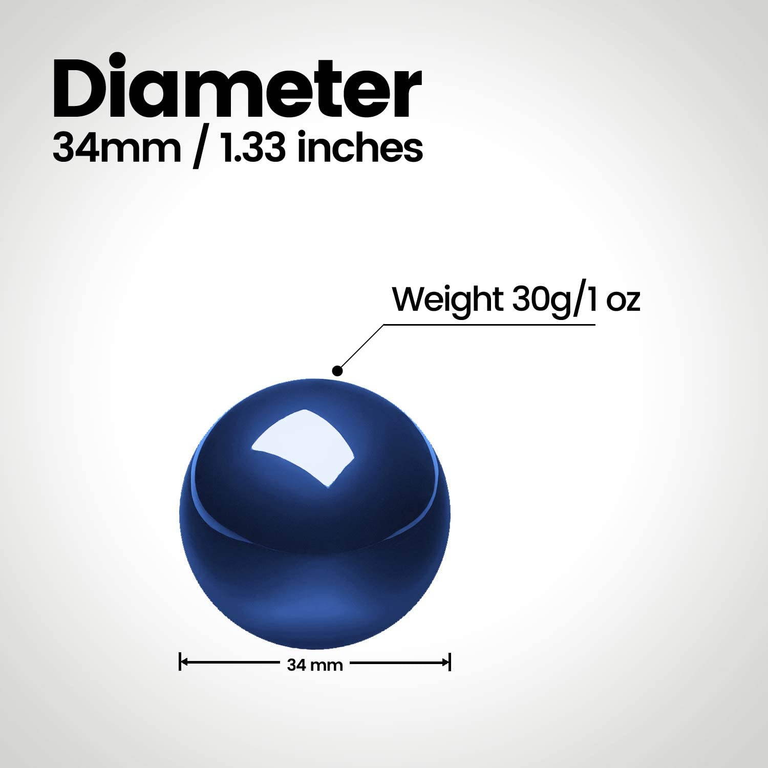 Trackball Mouse Ball, 1.34 Inches Trackball - Replacement Ball for Logitech M570, MX Ergo, Cordless and any trackball mice using 1.34 (34mm) trackball size, PERIMICE-517/520/717/720