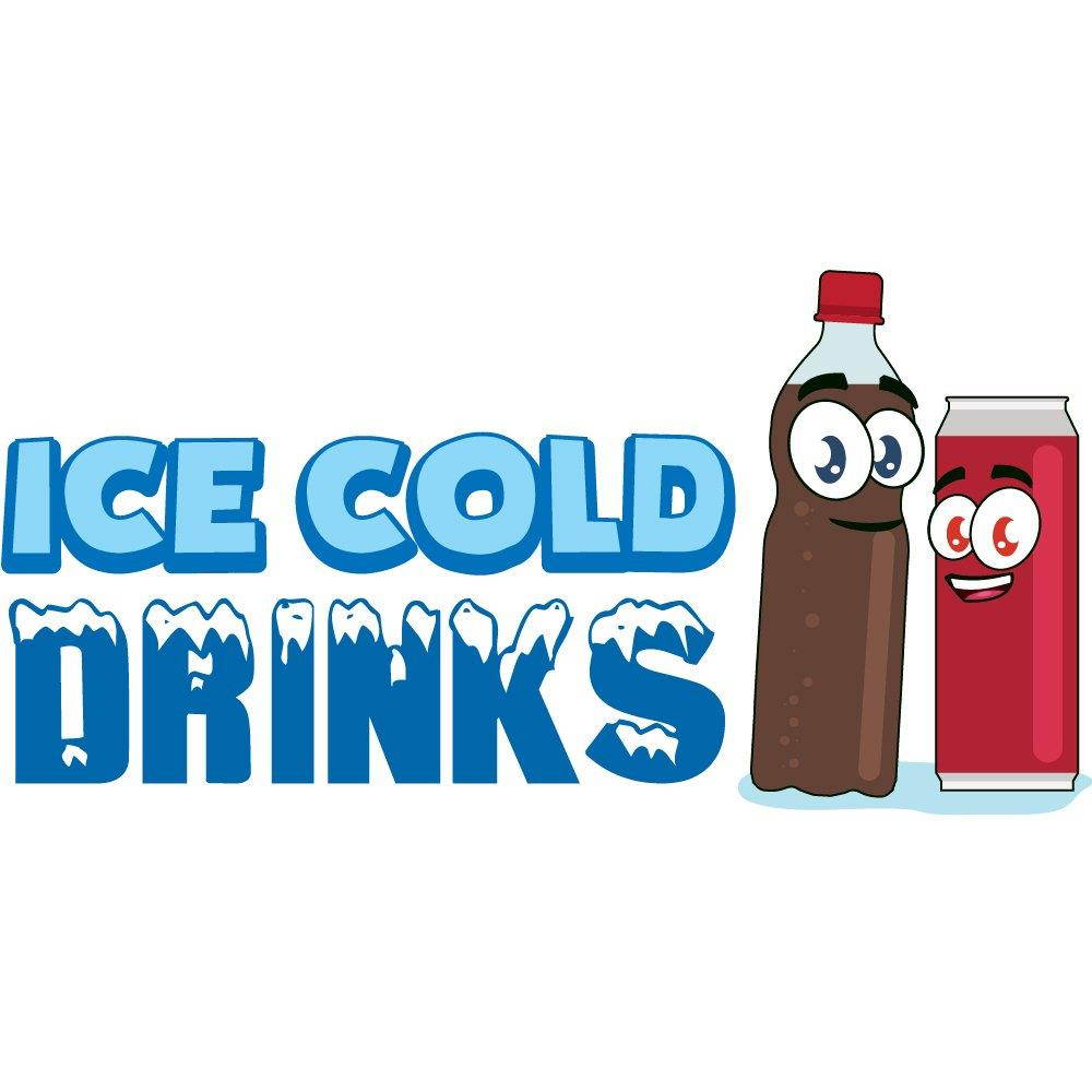 ICE Cold Drinks 3 16" Concession Decal Sign cart Trailer Stand Sticker Equipment